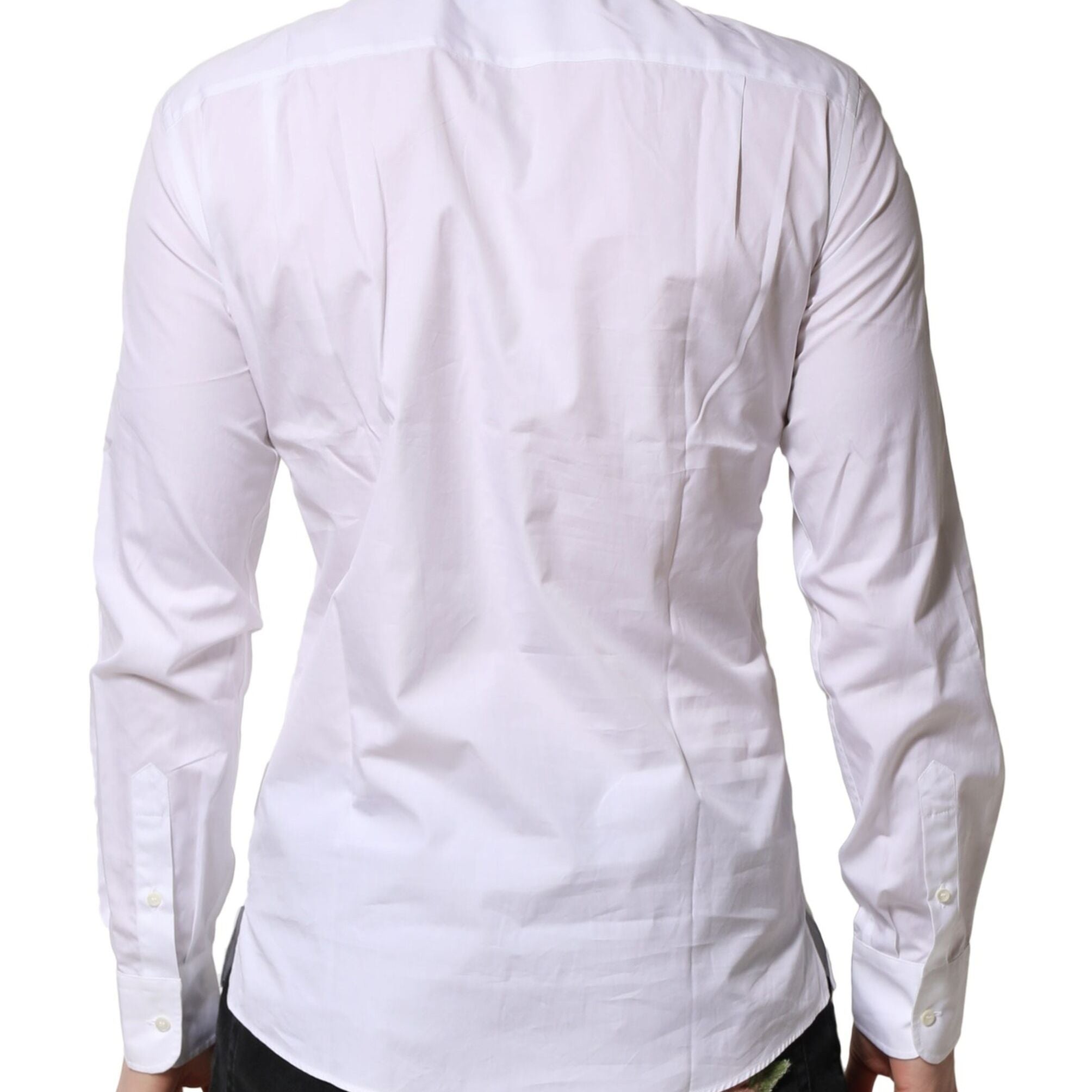 Dolce & Gabbana White Poplin Cotton Formal Men Dress Shirt