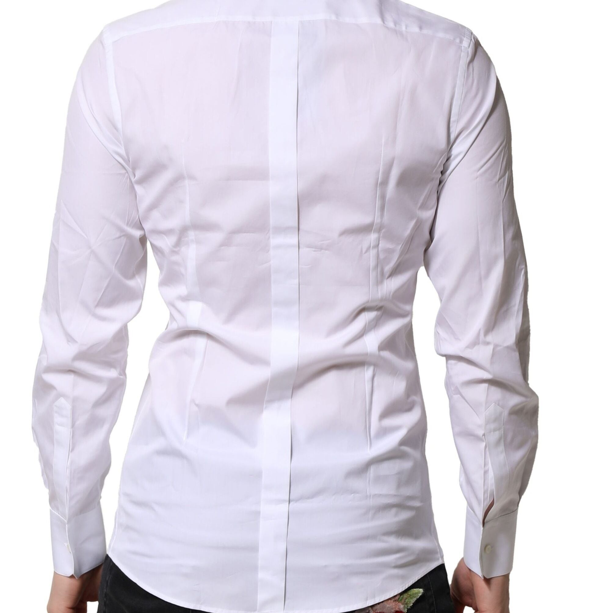 Dolce & Gabbana White GOLD Long Sleeves Men Dress Formal Shirt