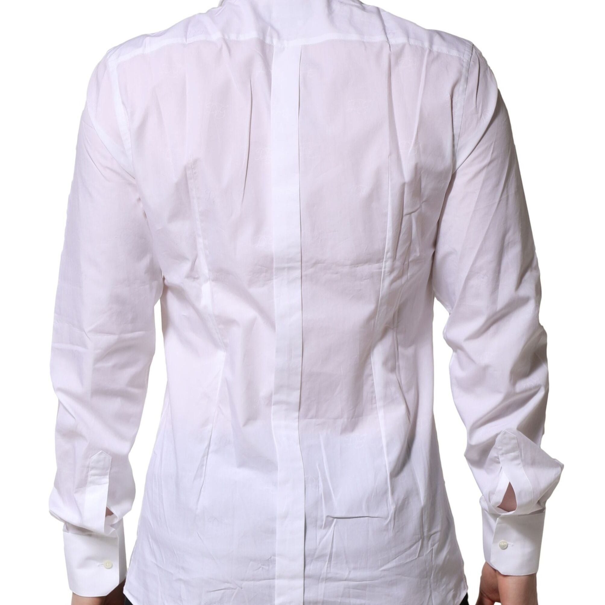 Dolce & Gabbana White GOLD Long Sleeves Dress Formal Shirt