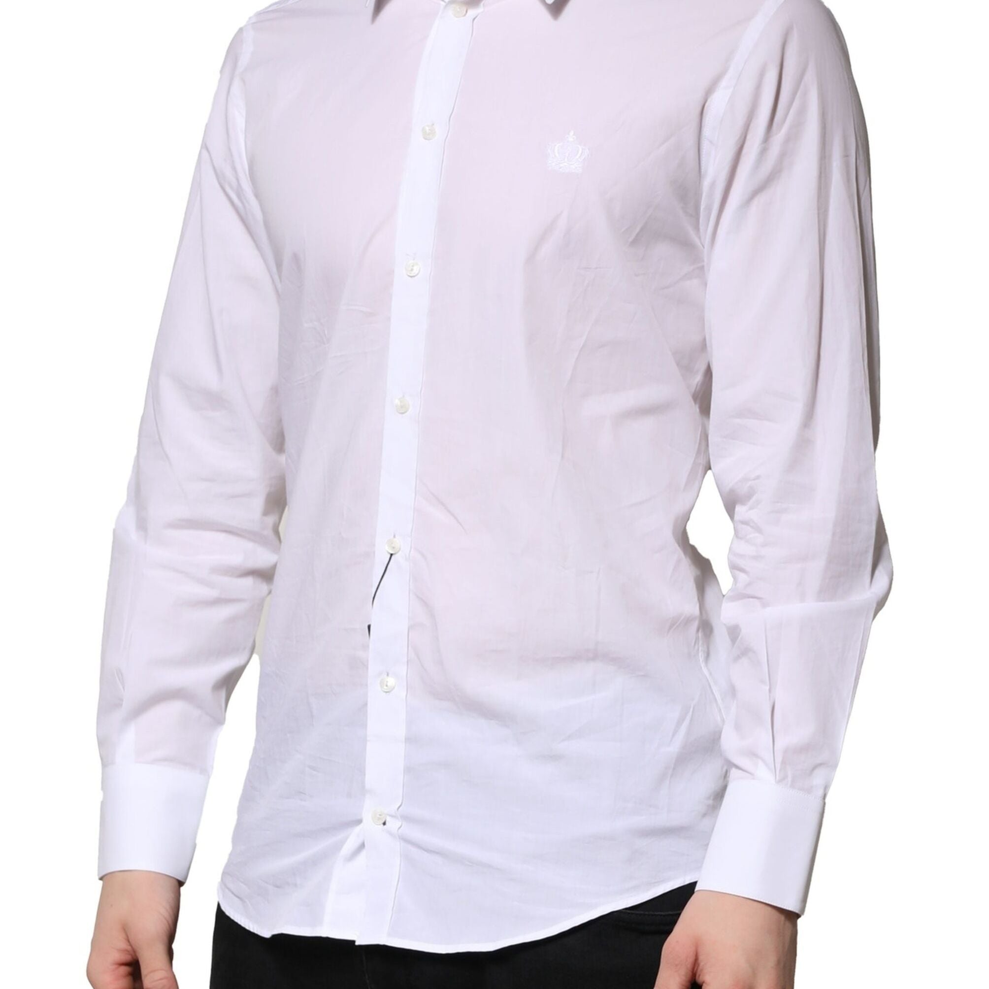 Dolce & Gabbana White MARTINI Long Sleeves Men Formal Shirt
