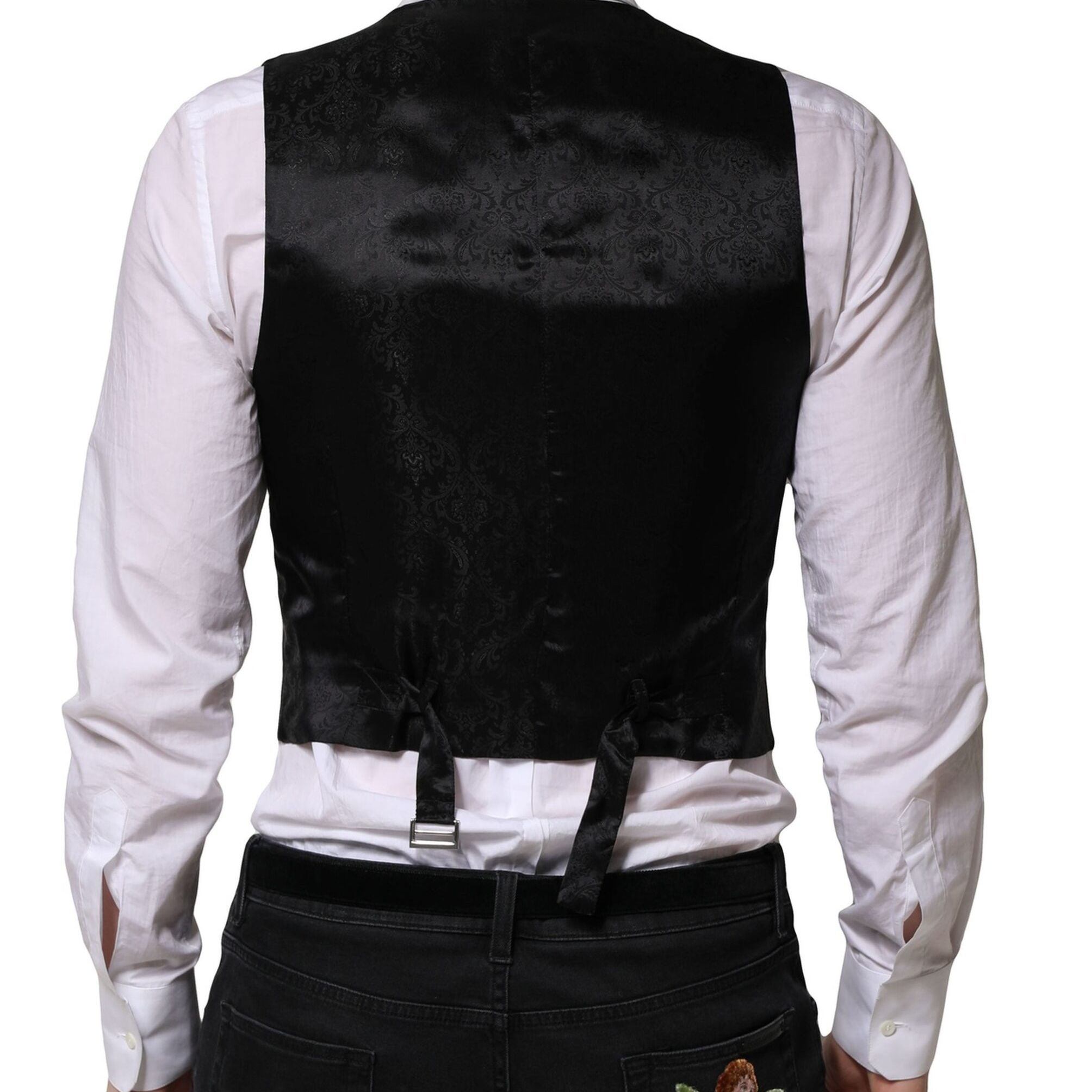 Dolce & Gabbana Gray Wool Dress Formal Men Waistcoat Vest