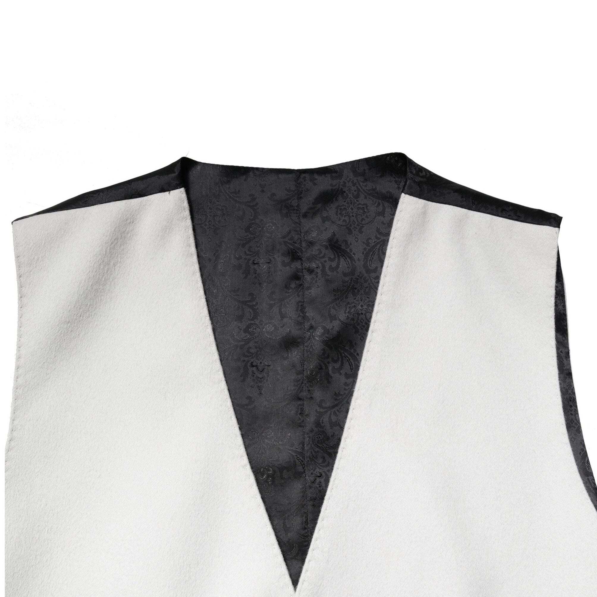 Dolce & Gabbana Gray Wool Dress Formal Men Waistcoat Vest