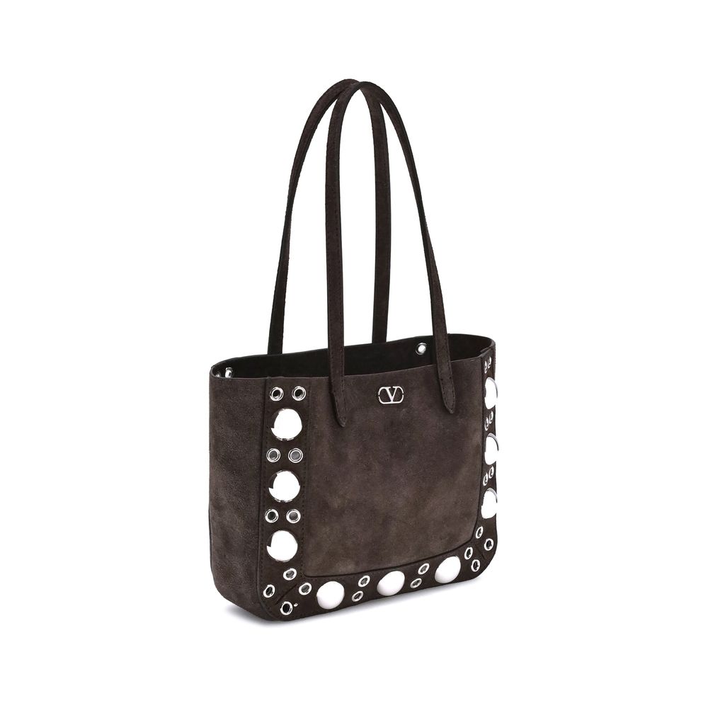 Valentino Garavani Brown Calf Leather Bos Taurus Shoulder Bag