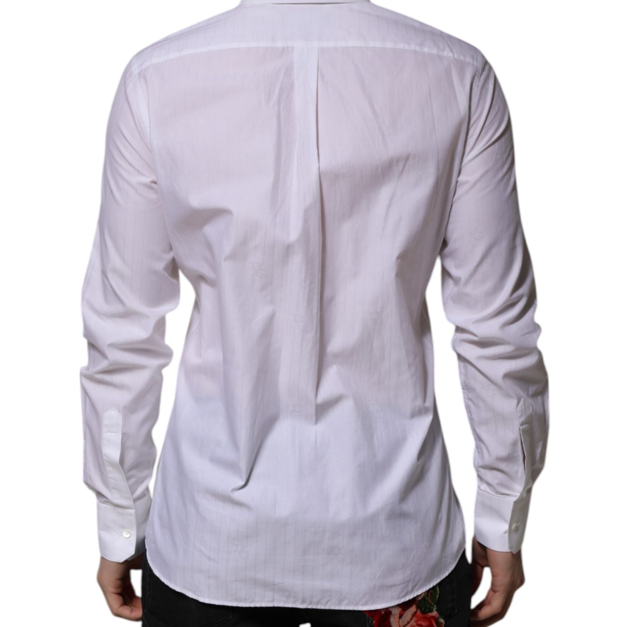 Dolce & Gabbana White Cotton MARTINI Long Sleeve Formal Shirt