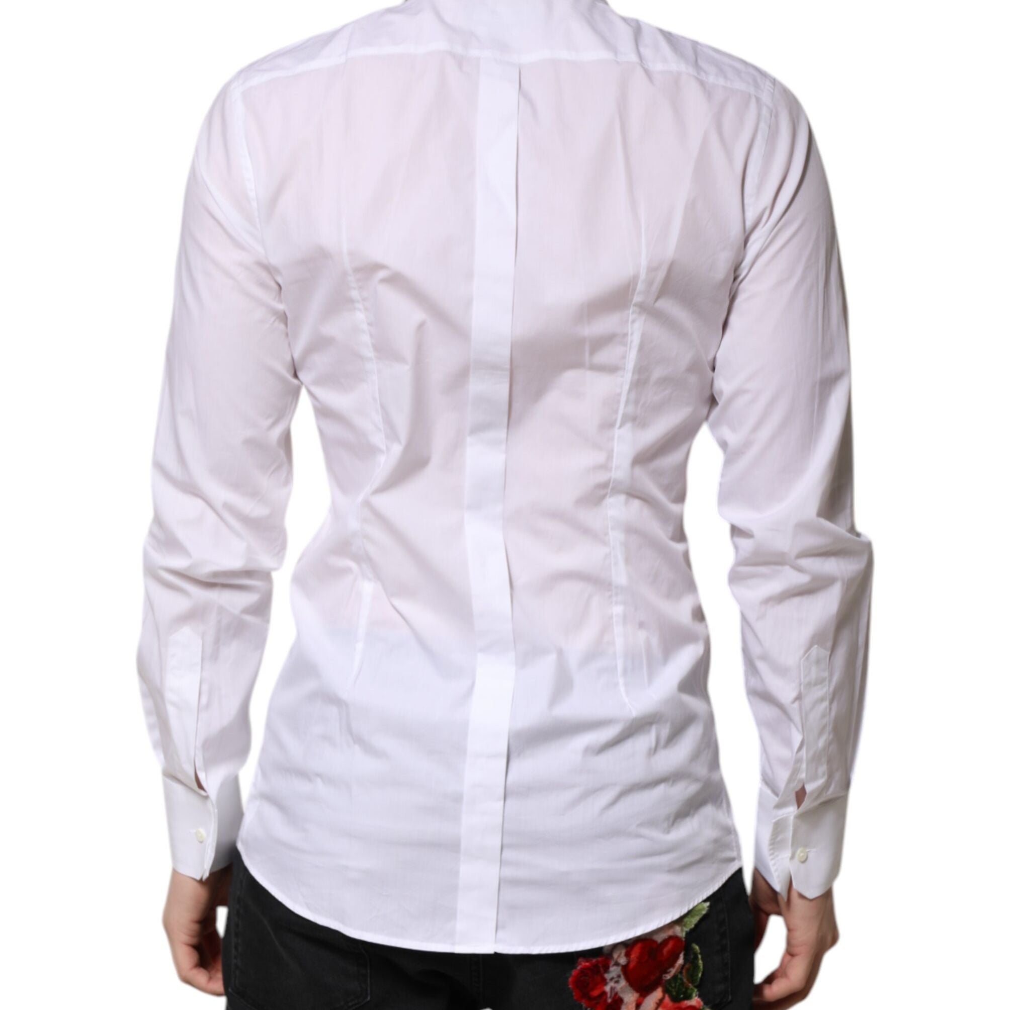 Dolce & Gabbana White GOLD Long Sleeves Dress Formal Shirt
