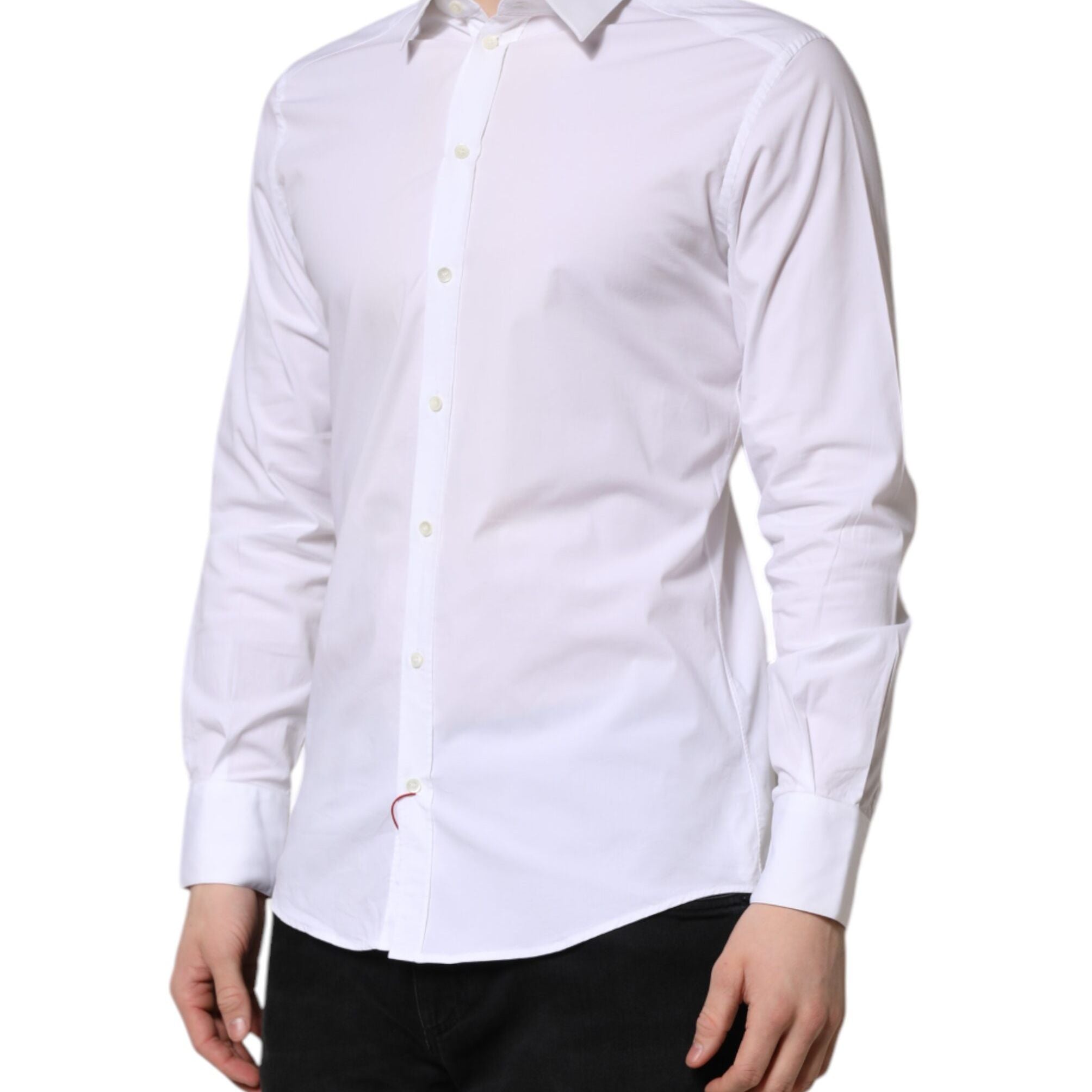 Dolce & Gabbana White GOLD Long Sleeve Dress Formal Shirt