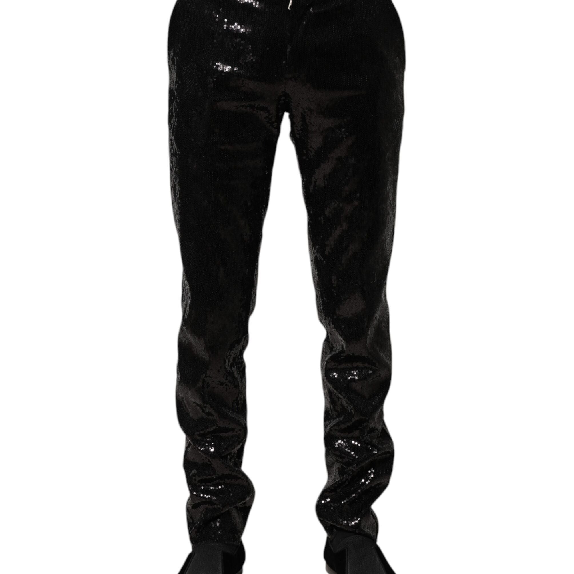 Dolce & Gabbana Black Sequined Embellishment Pants