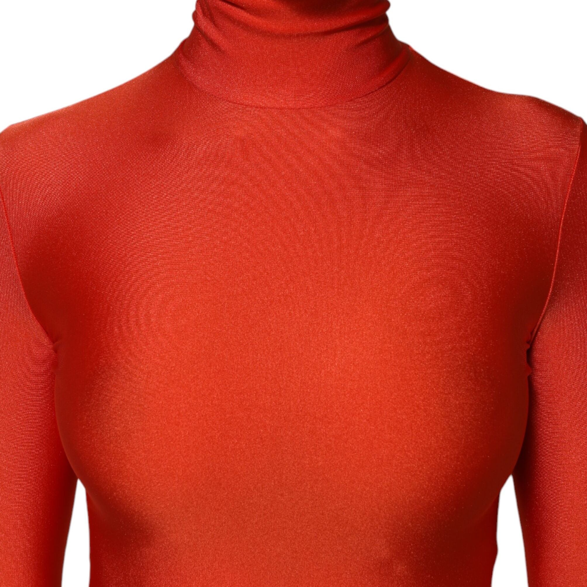 Dolce & Gabbana Red Nylon Turtleneck Bodycon Jumpsuit Dress