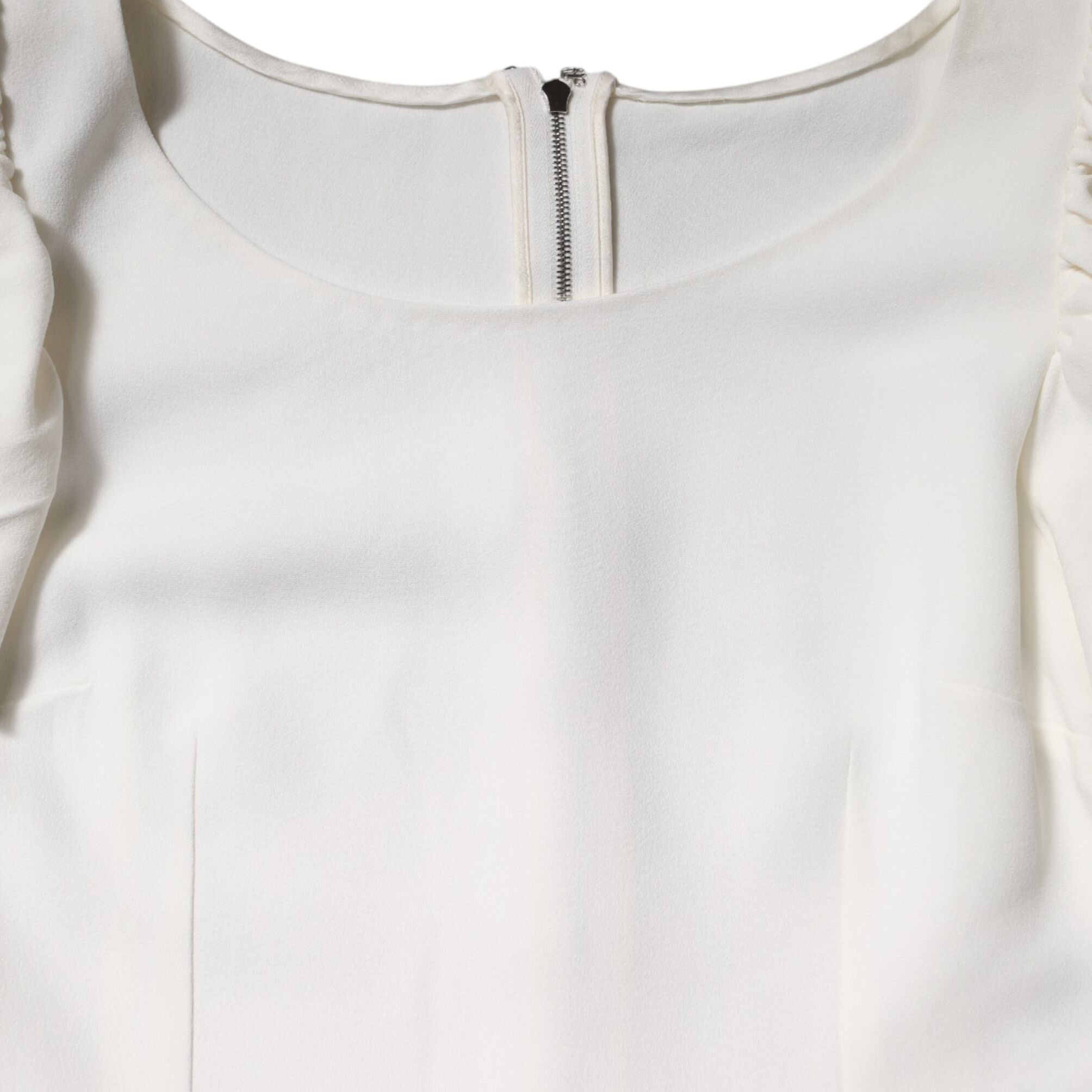Dolce & Gabbana White Viscose Round Neck Short Sleeves Top