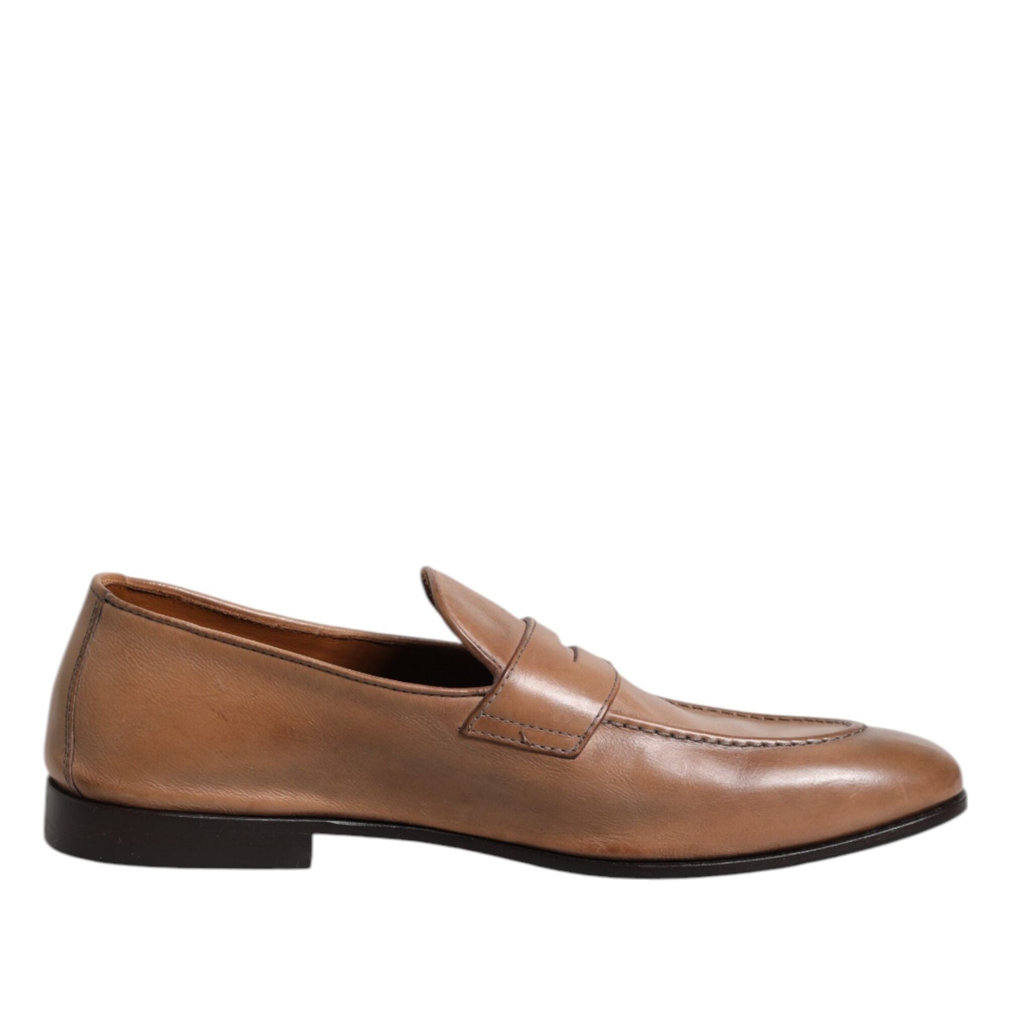 Brunello Cucinelli Brown Leather Loafer Dress Formal Shoes