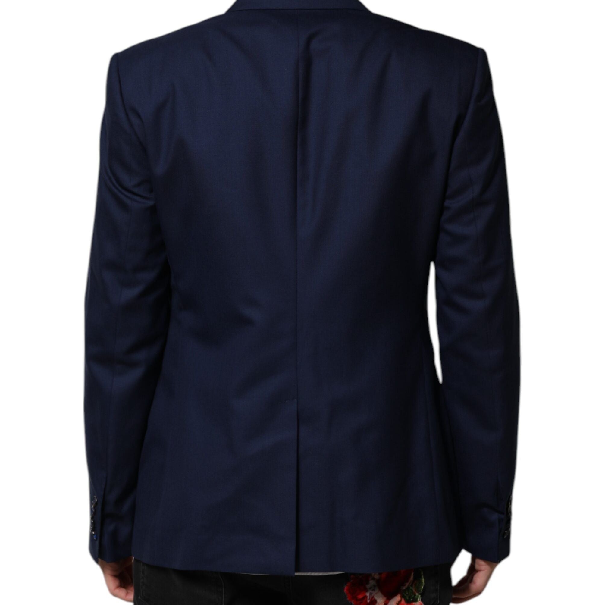 Dolce & Gabbana Blue Wool Single Breasted Suit Coat Blazer