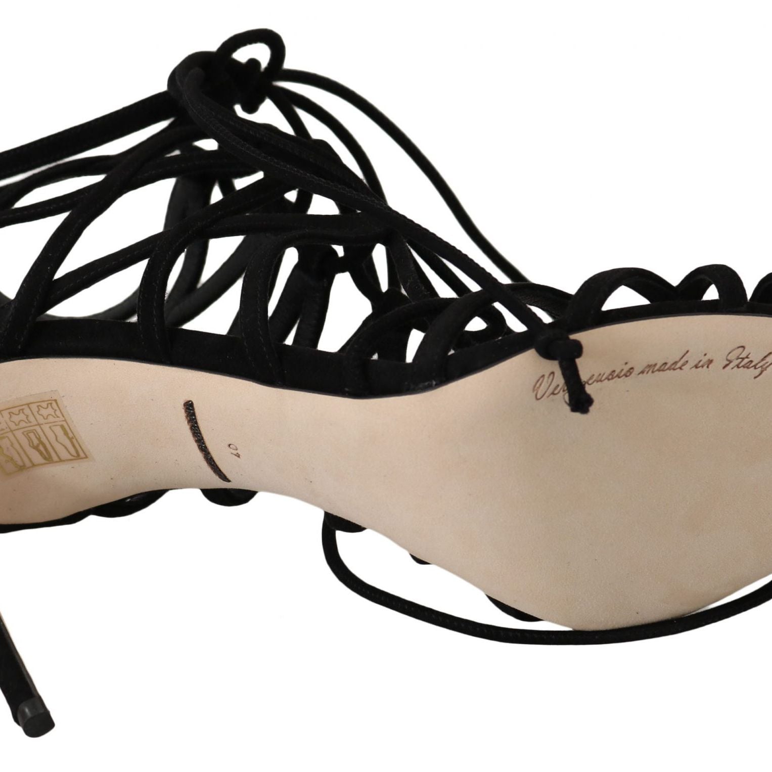 Dolce & Gabbana Black Suede Strap Stilettos Sandals