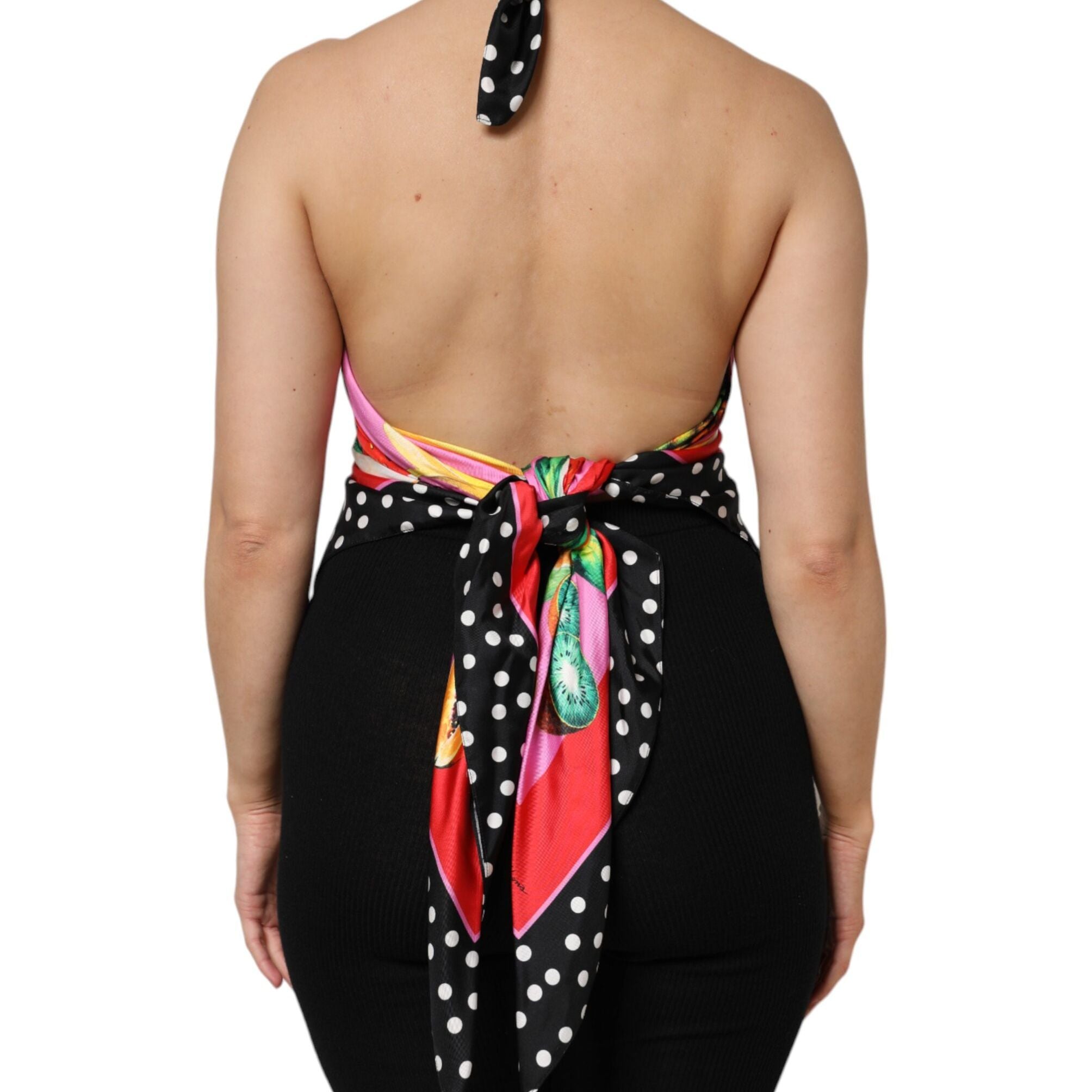 Dolce & Gabbana Multicolor Halter Party Evening Cropped Top