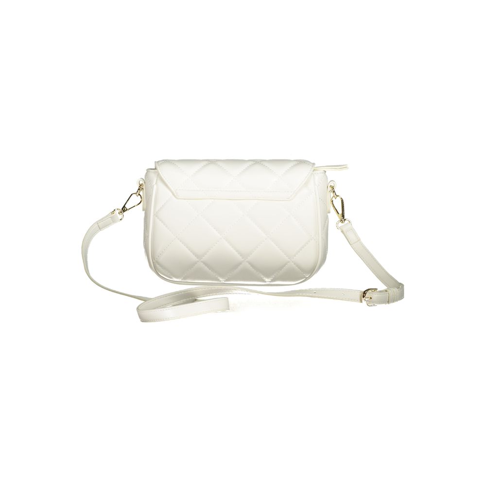 Mario Valentino Bianco Polyurethane Women's Bag with Adjustable Shoulder Strap