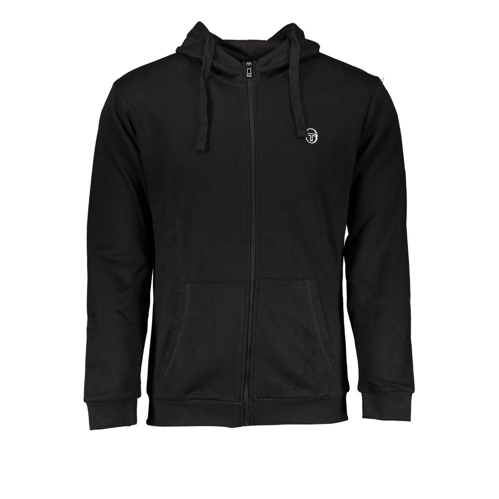 Sergio Tacchini Black Cotton Men's Hooded Sweatshirt