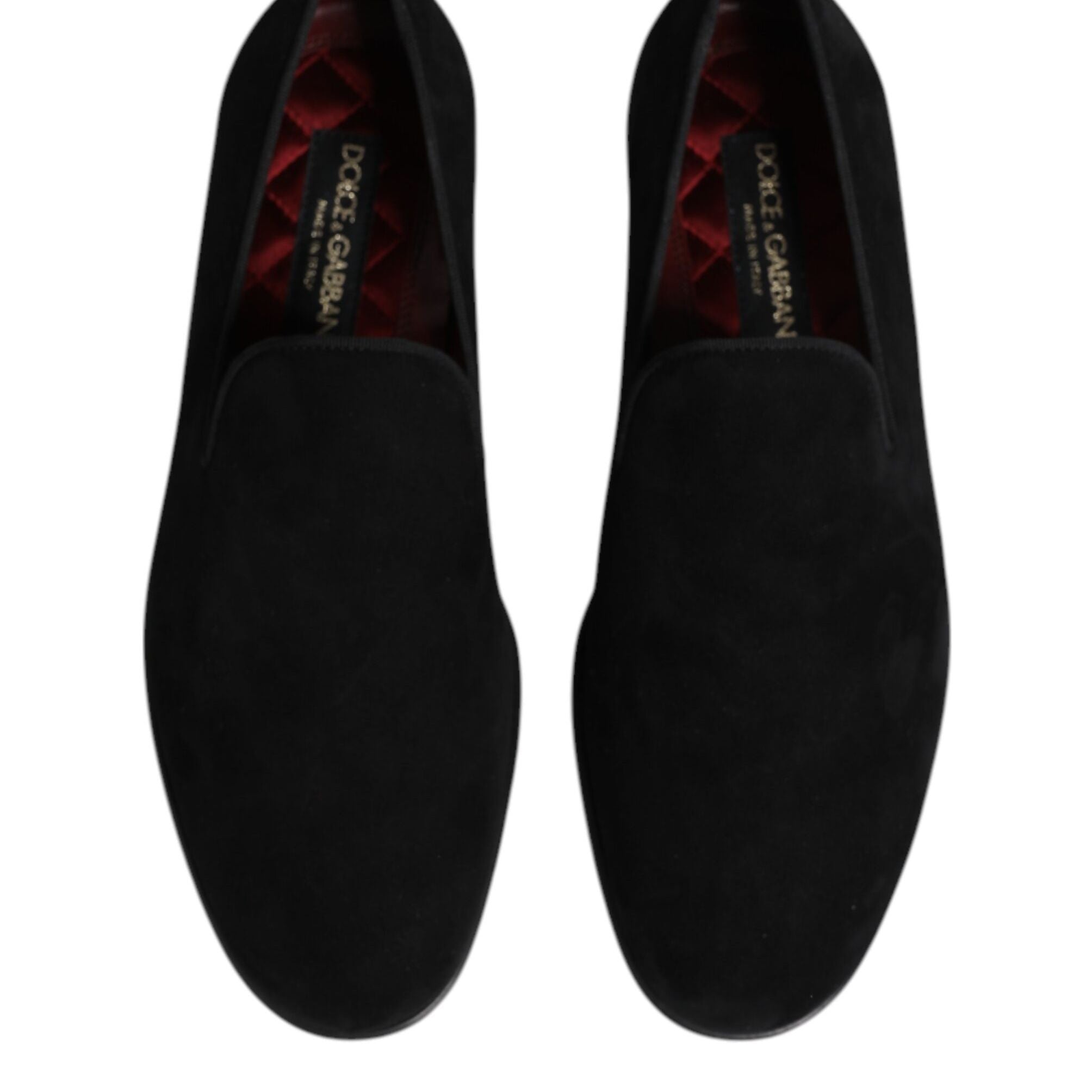Dolce & Gabbana Black Suede Slip On Loafers Formal Shoes