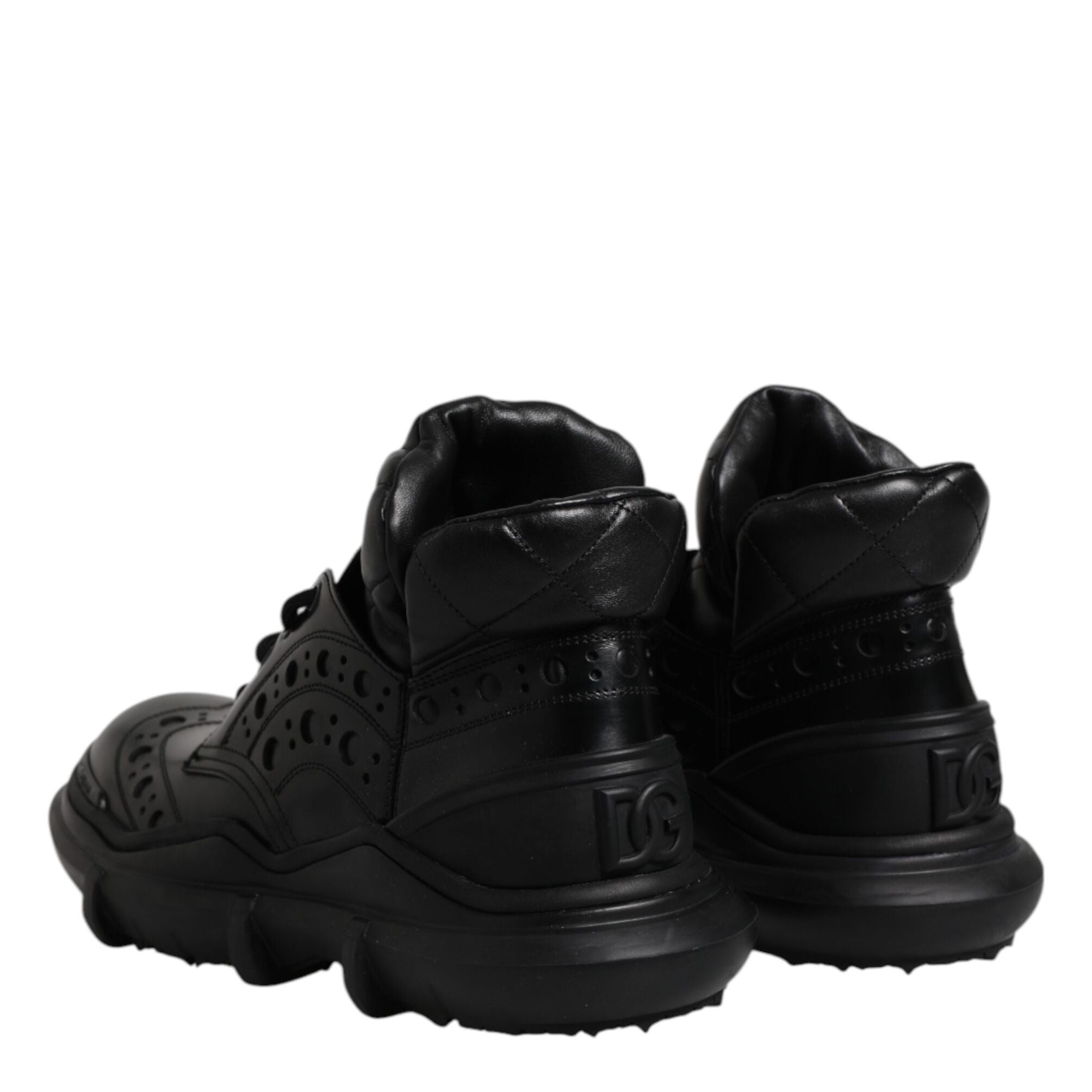 Dolce & Gabbana Black Leather Casual Mens Ankle Boots Shoes