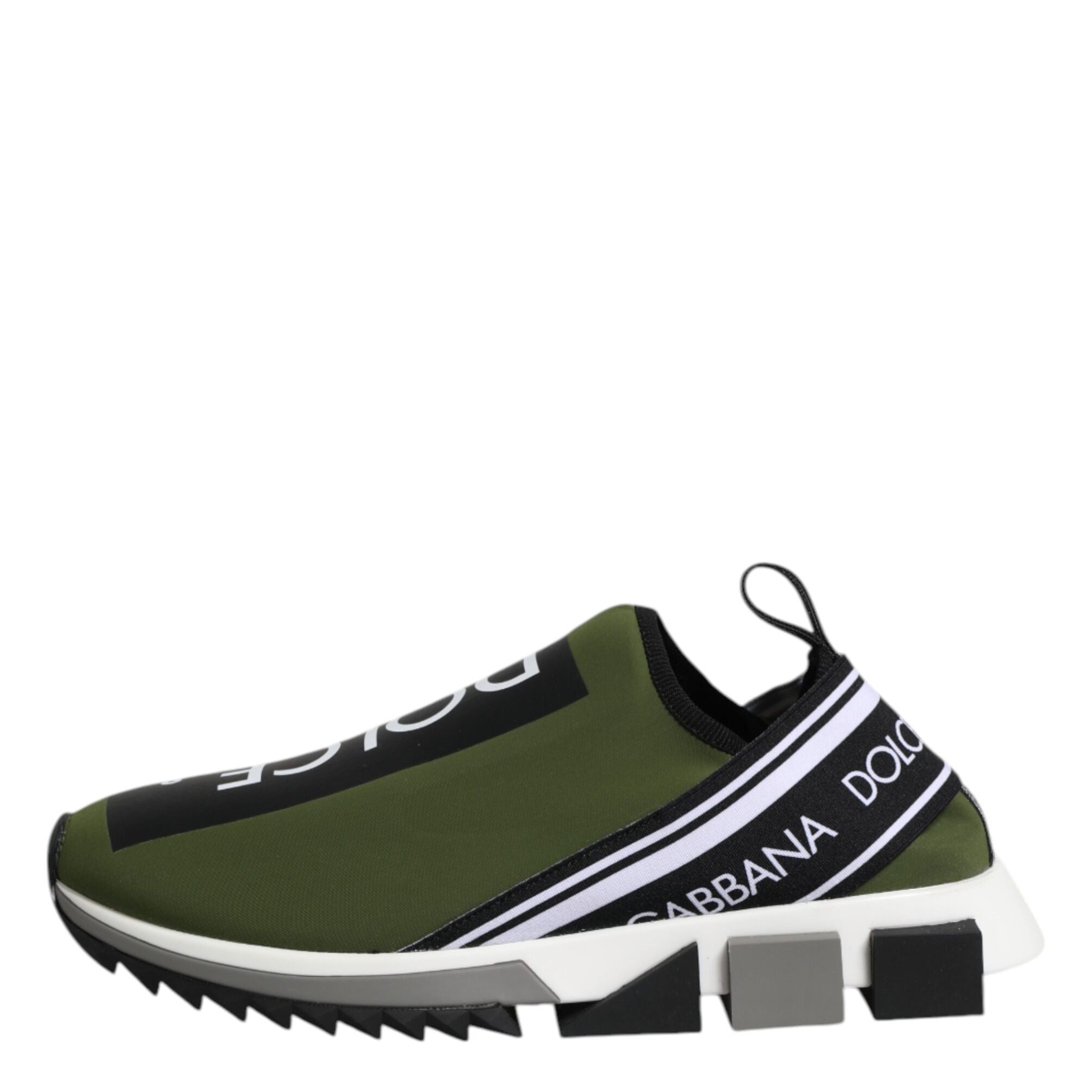 Dolce & Gabbana Green Black Slip On Sorrento Sneakers Shoes