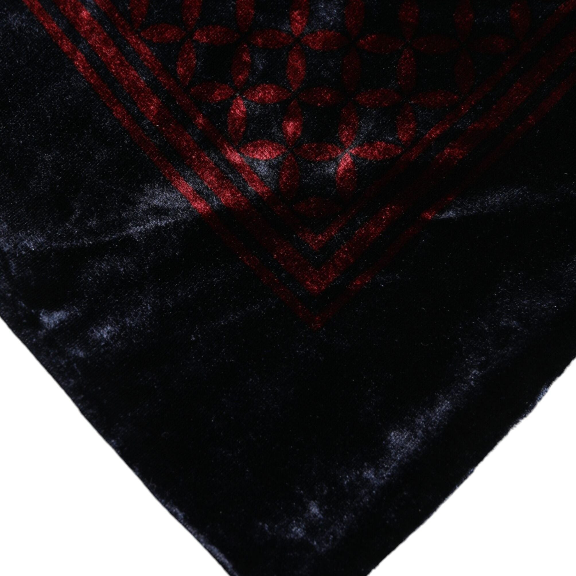 Dolce & Gabbana Black Red Viscose Square Men Foulard Scarf