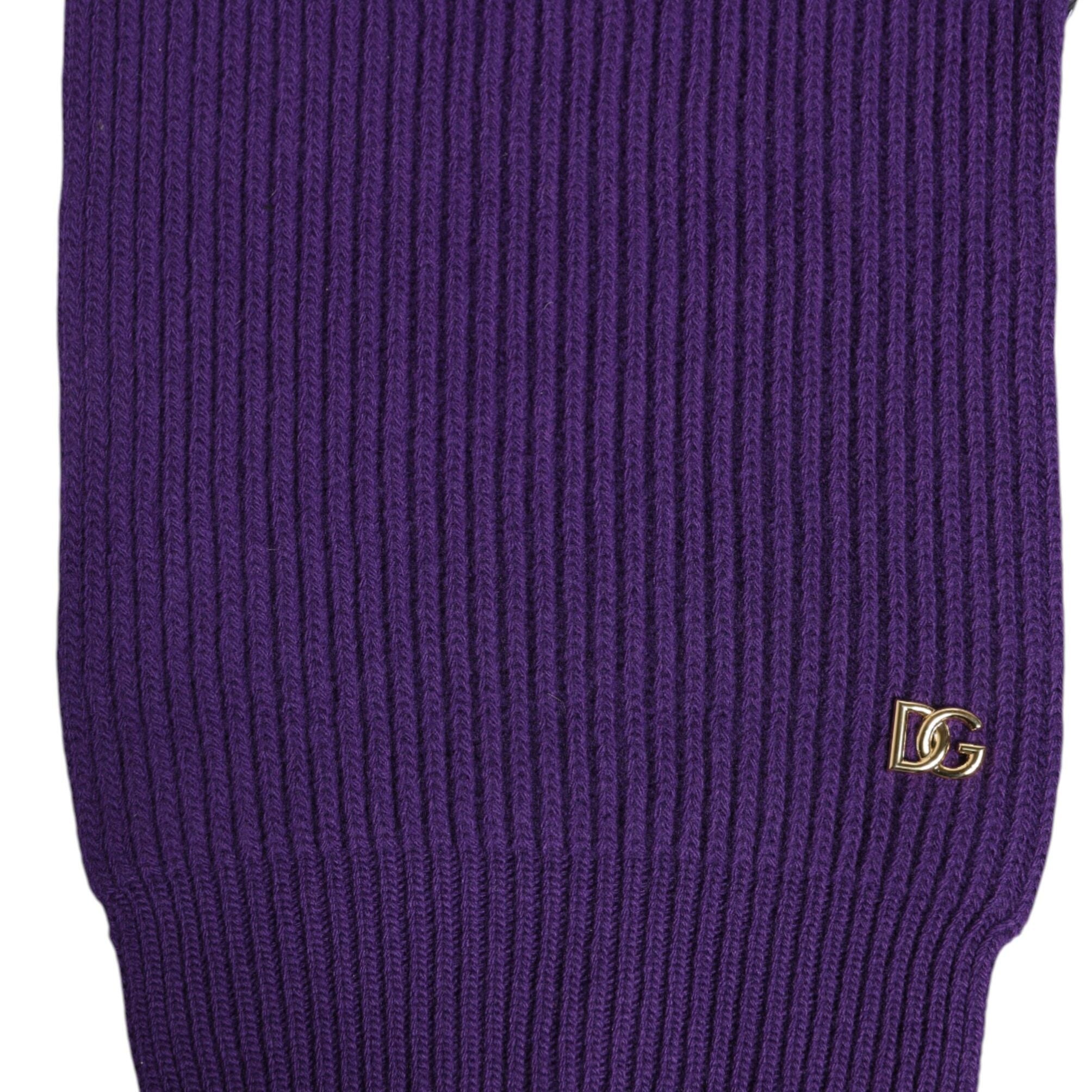 Dolce & Gabbana Purple DG Logo Neck Warmer Wrap Shawl Scarf
