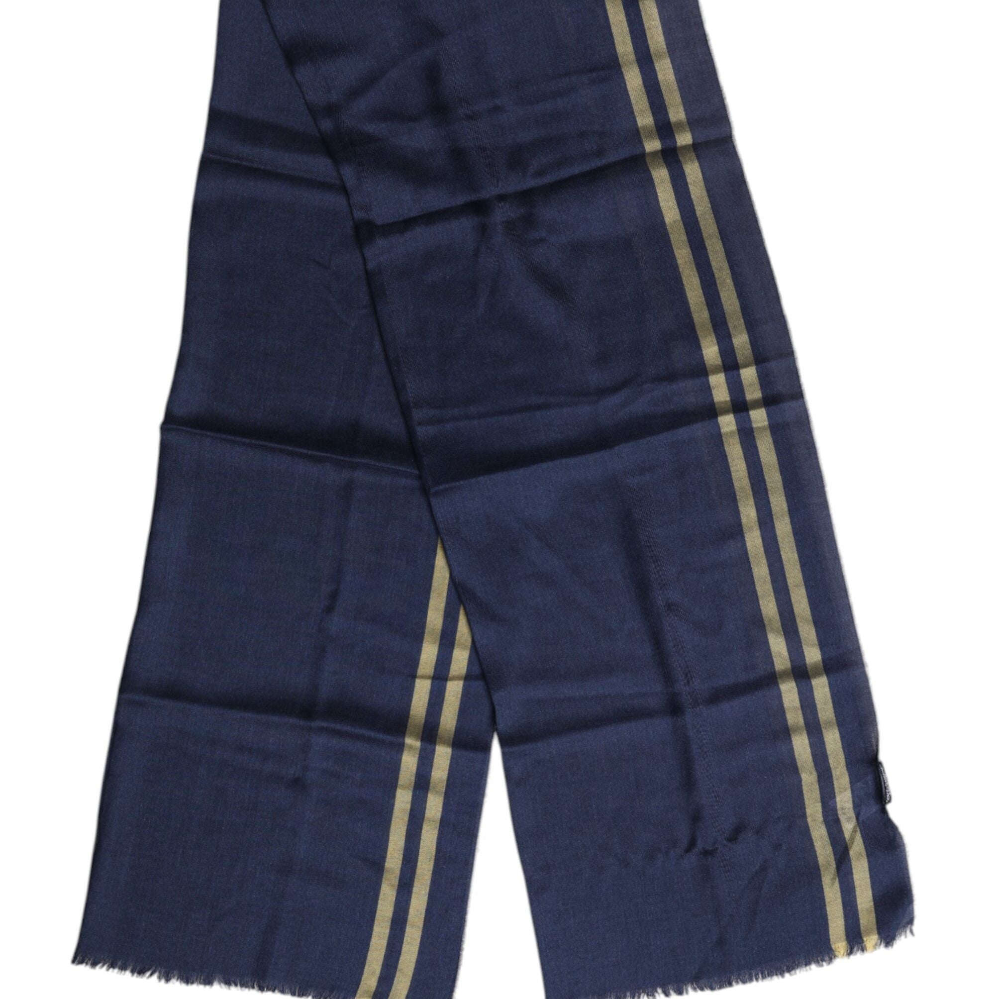 Dolce & Gabbana Blue Cashmere Neck Warmer Wrap Shawl Scarf