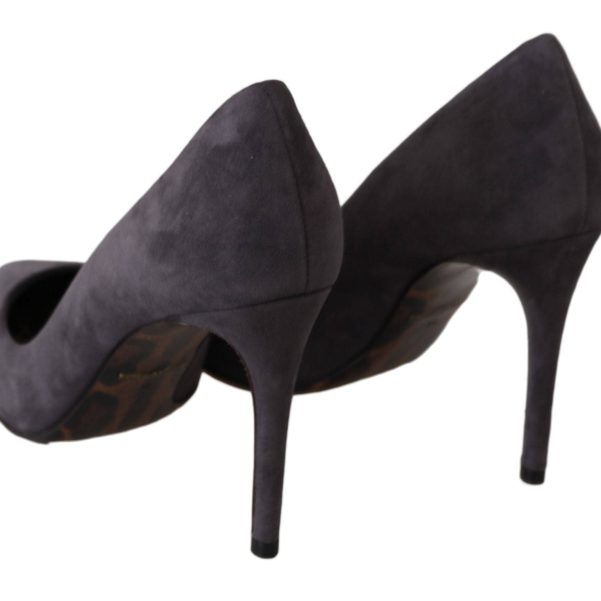 Dolce & Gabbana Gray Suede Leather Stiletto Shoes Heels