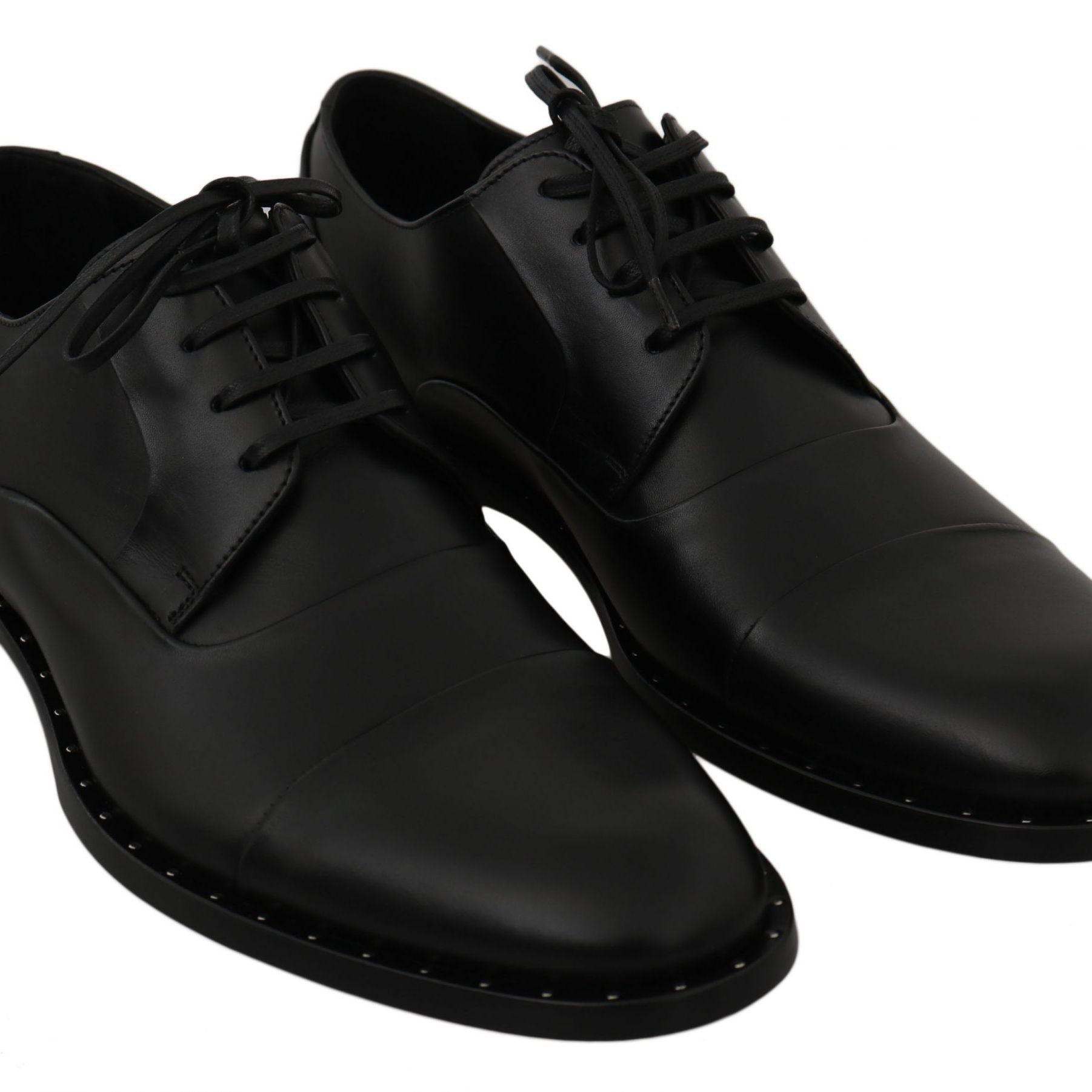 Dolce & Gabbana Black Leather Derby Formal Shoes