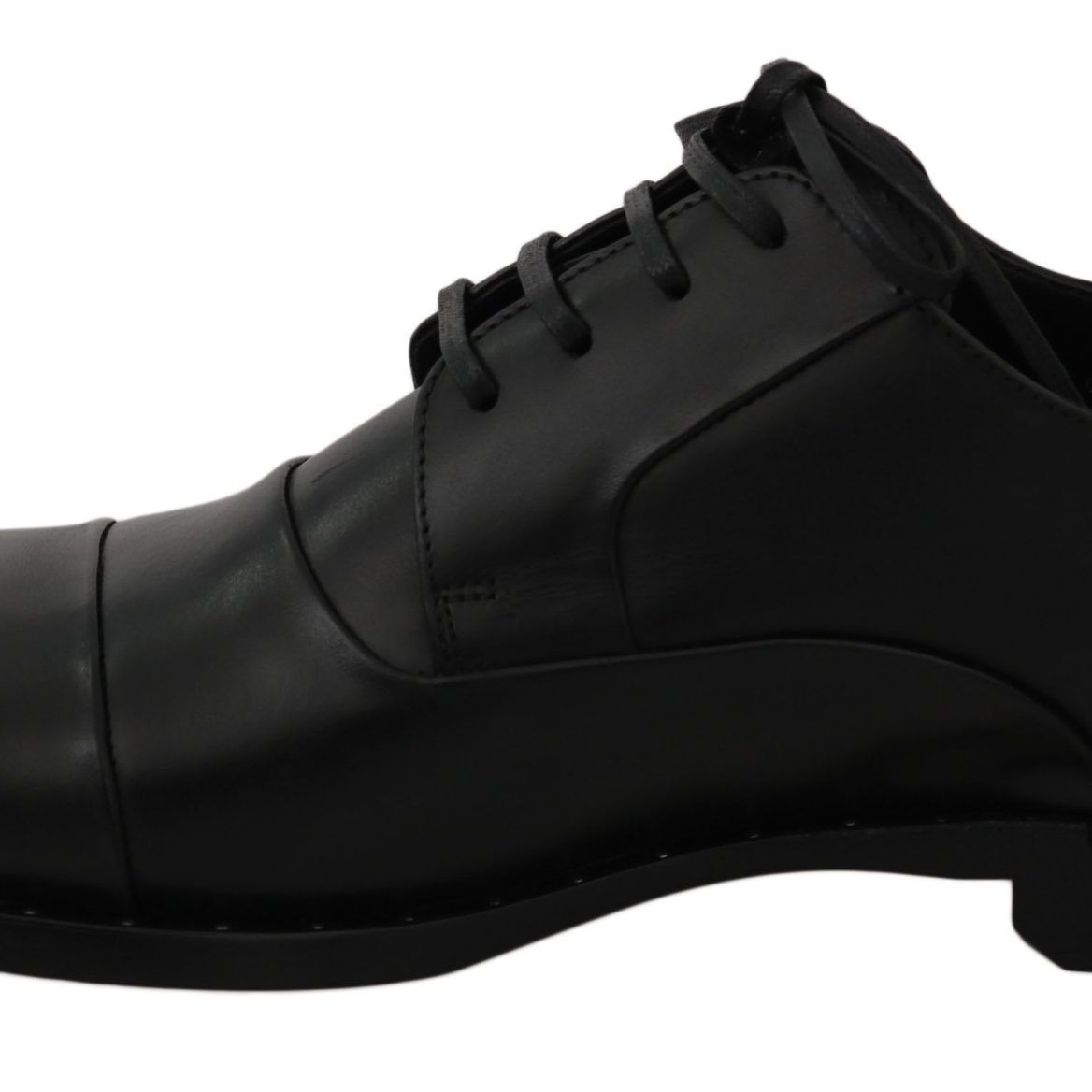 Dolce & Gabbana Black Leather Derby Formal Shoes