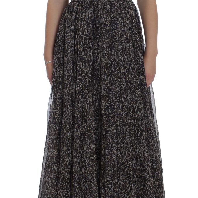 Dolce & Gabbana Dark Silk Shift Gown Full Length Dress