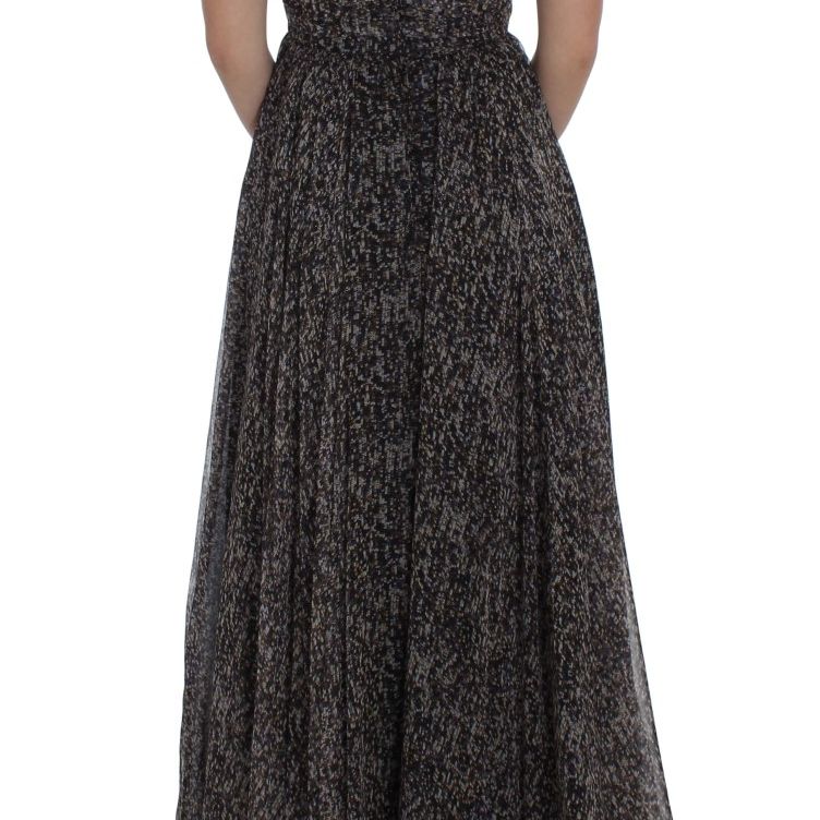 Dolce & Gabbana Dark Silk Shift Gown Full Length Dress