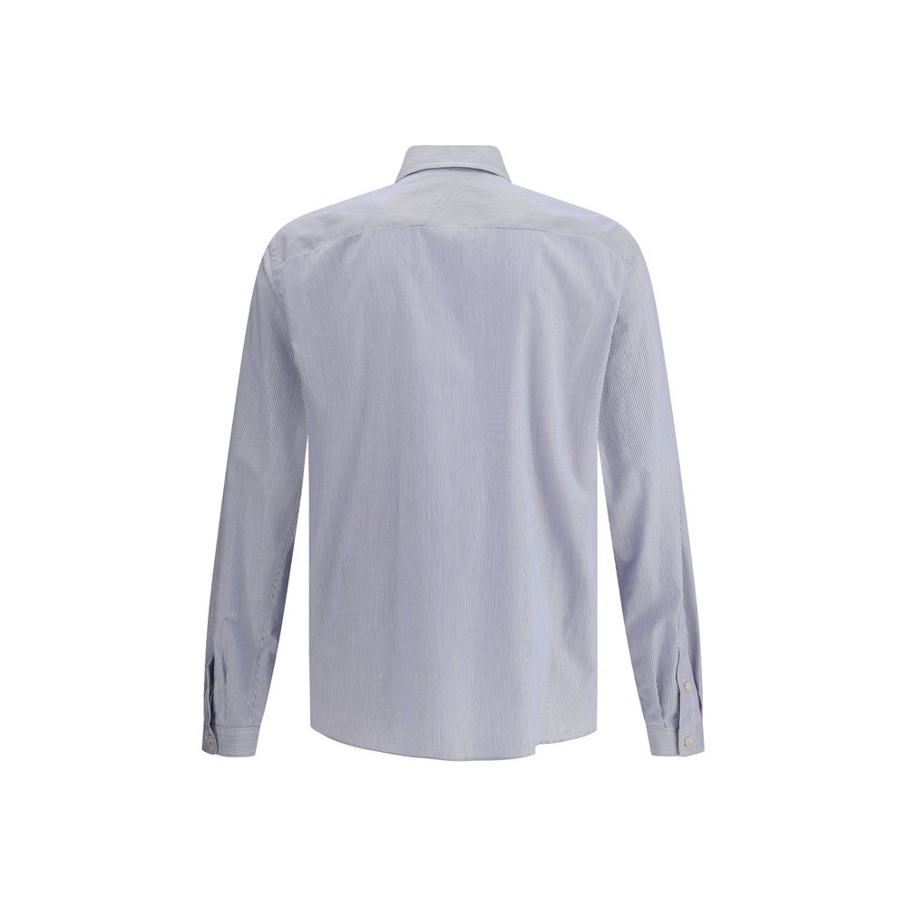 Valentino Blue Cotton Pattern Shirt