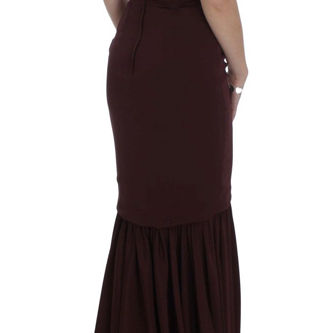 Dolce & Gabbana Bordeaux Stretch Full Length Sheath Dress