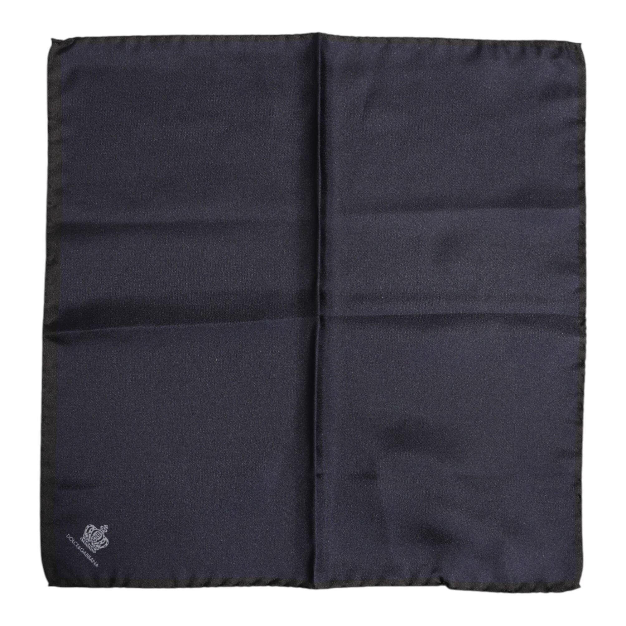 Dolce & Gabbana Blue DG Crown Silk Square Men Foulard Scarf