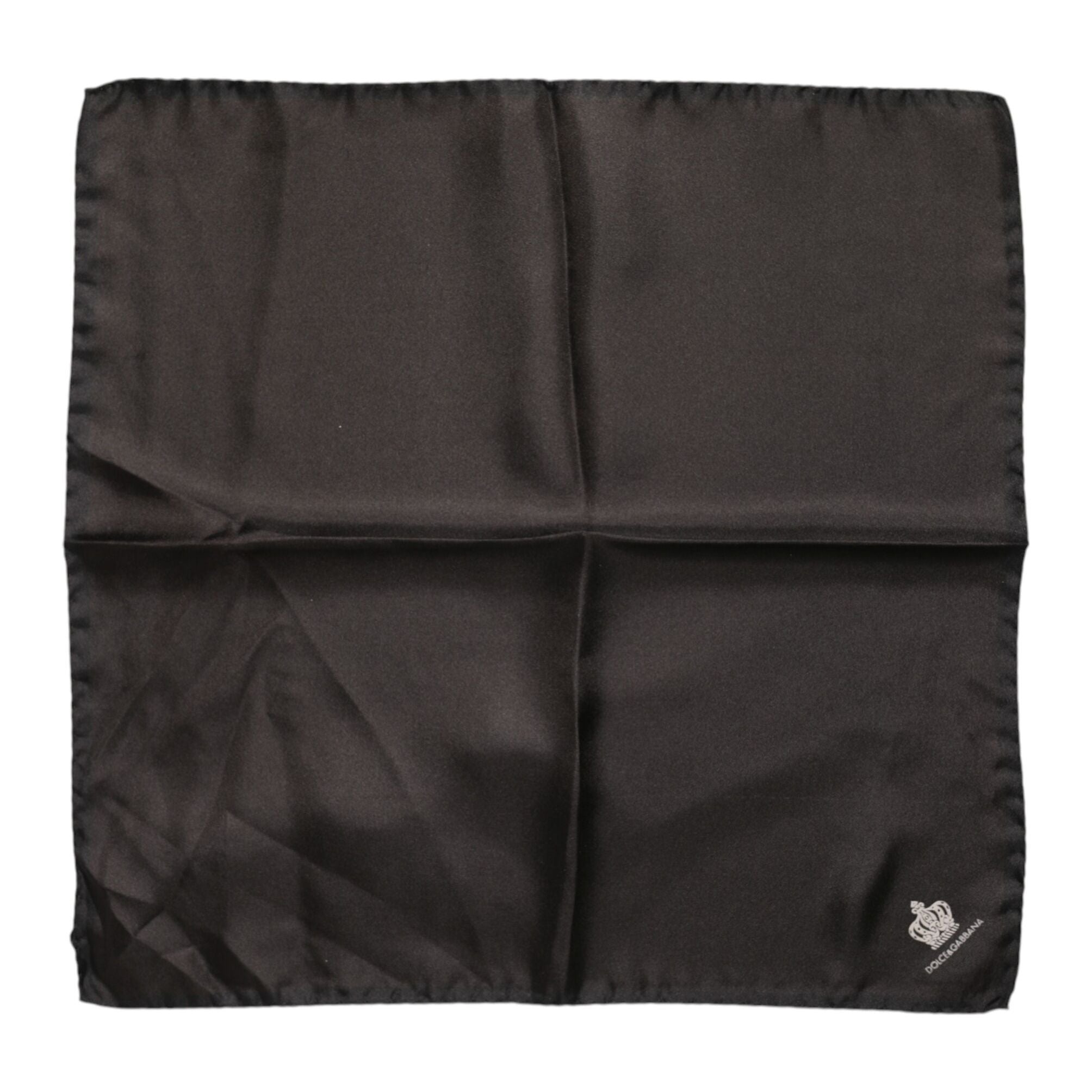 Dolce & Gabbana Brown DG Crown Silk Square Men Foulard Scarf
