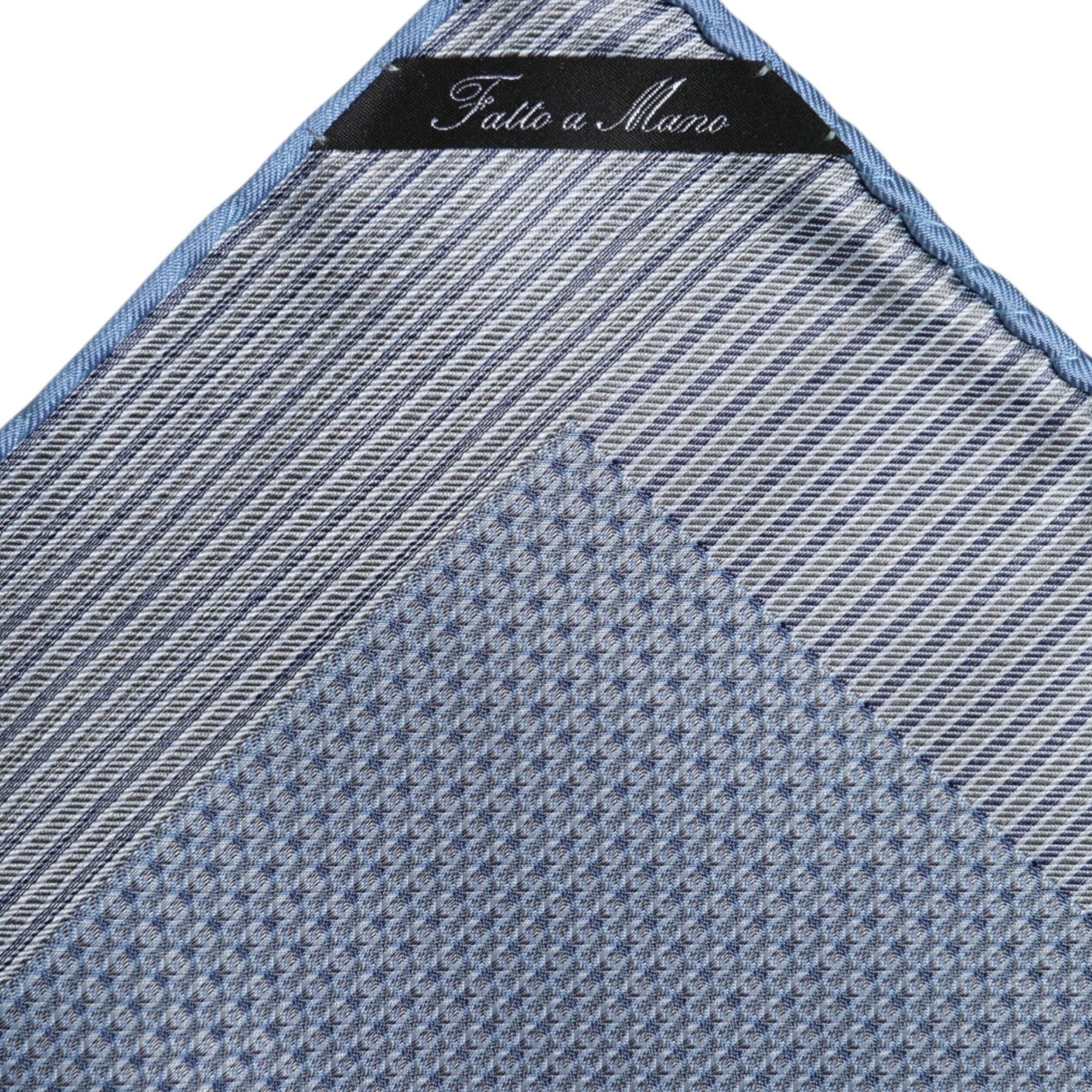 Dolce & Gabbana Light Blue Silk Square Men Foulard Scarf