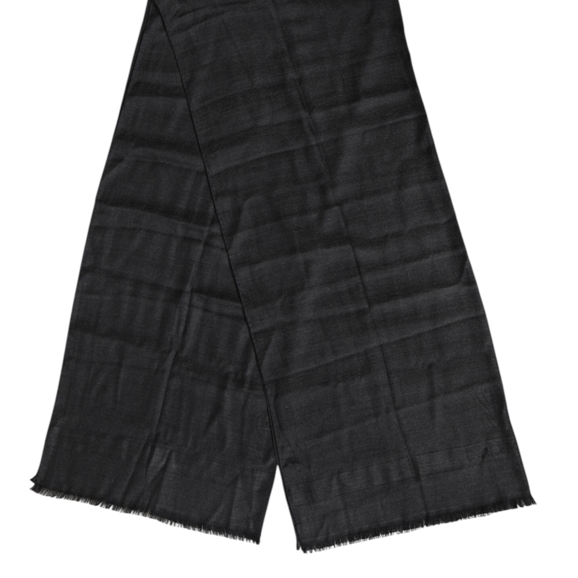 Dolce & Gabbana Dark Gray Cashmere Fringes Neck Warmer Scarf