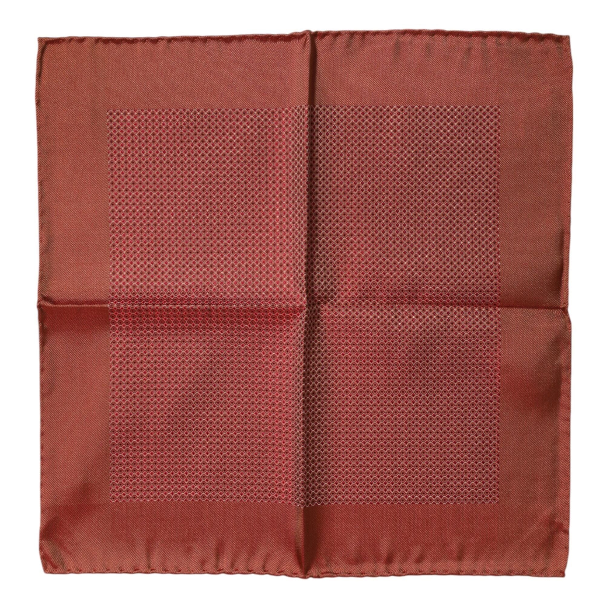 Dolce & Gabbana Orange Silk Square Men Foulard Scarf