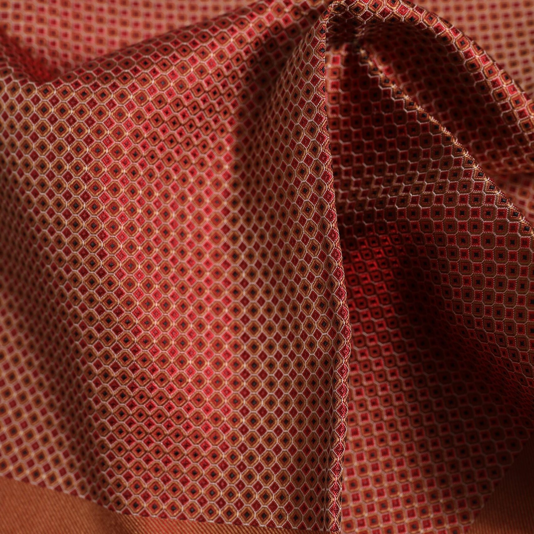 Dolce & Gabbana Orange Silk Square Men Foulard Scarf