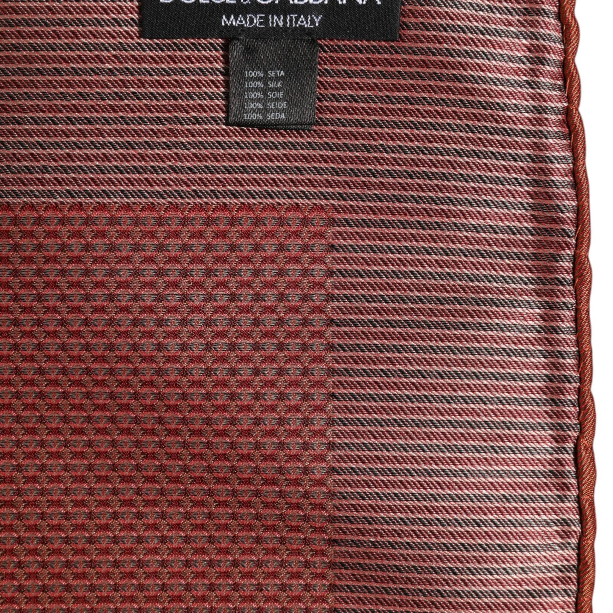 Dolce & Gabbana Orange Silk Square Men Foulard Scarf