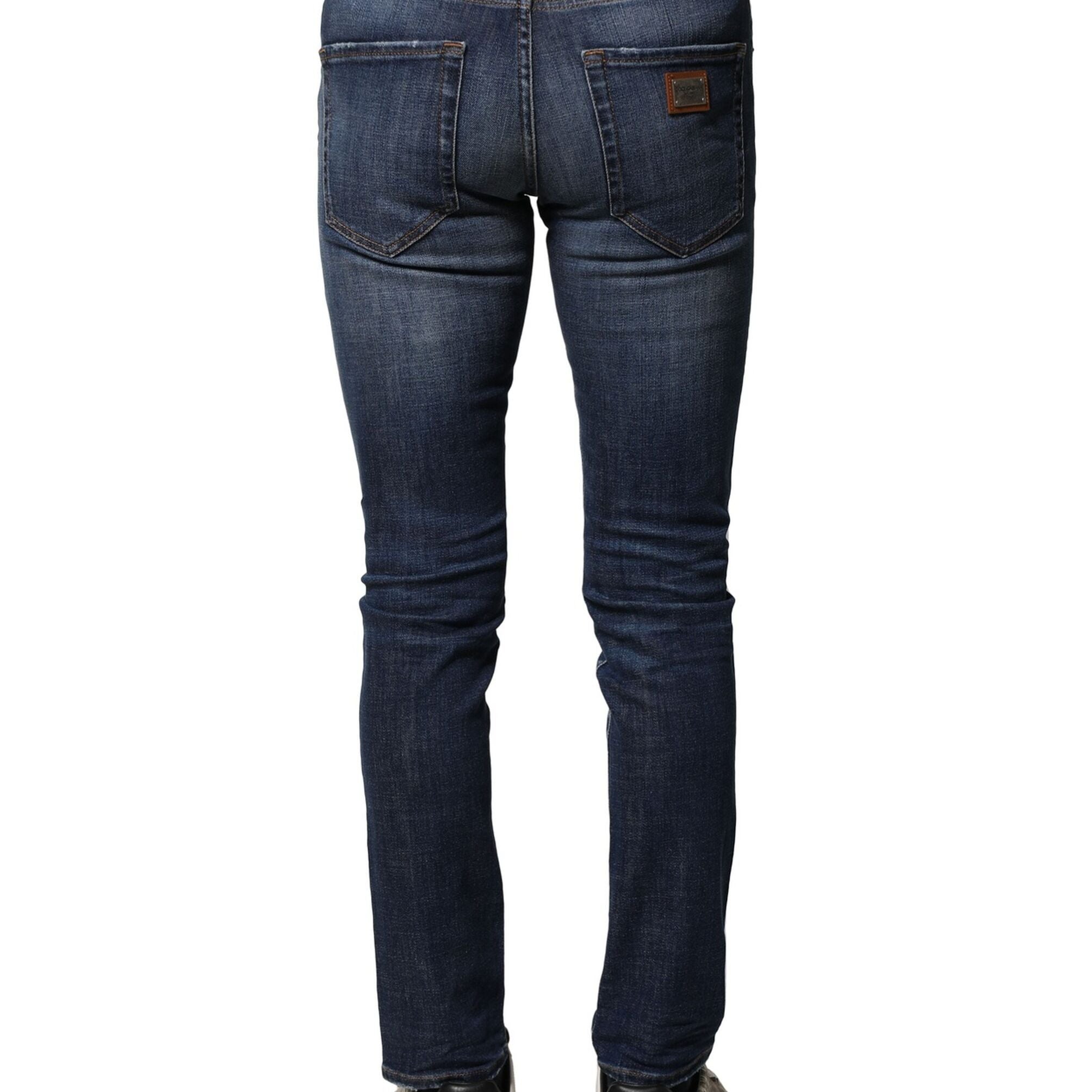 Dolce & Gabbana Blue Washed Cotton Slim Fit Men Denim Jeans
