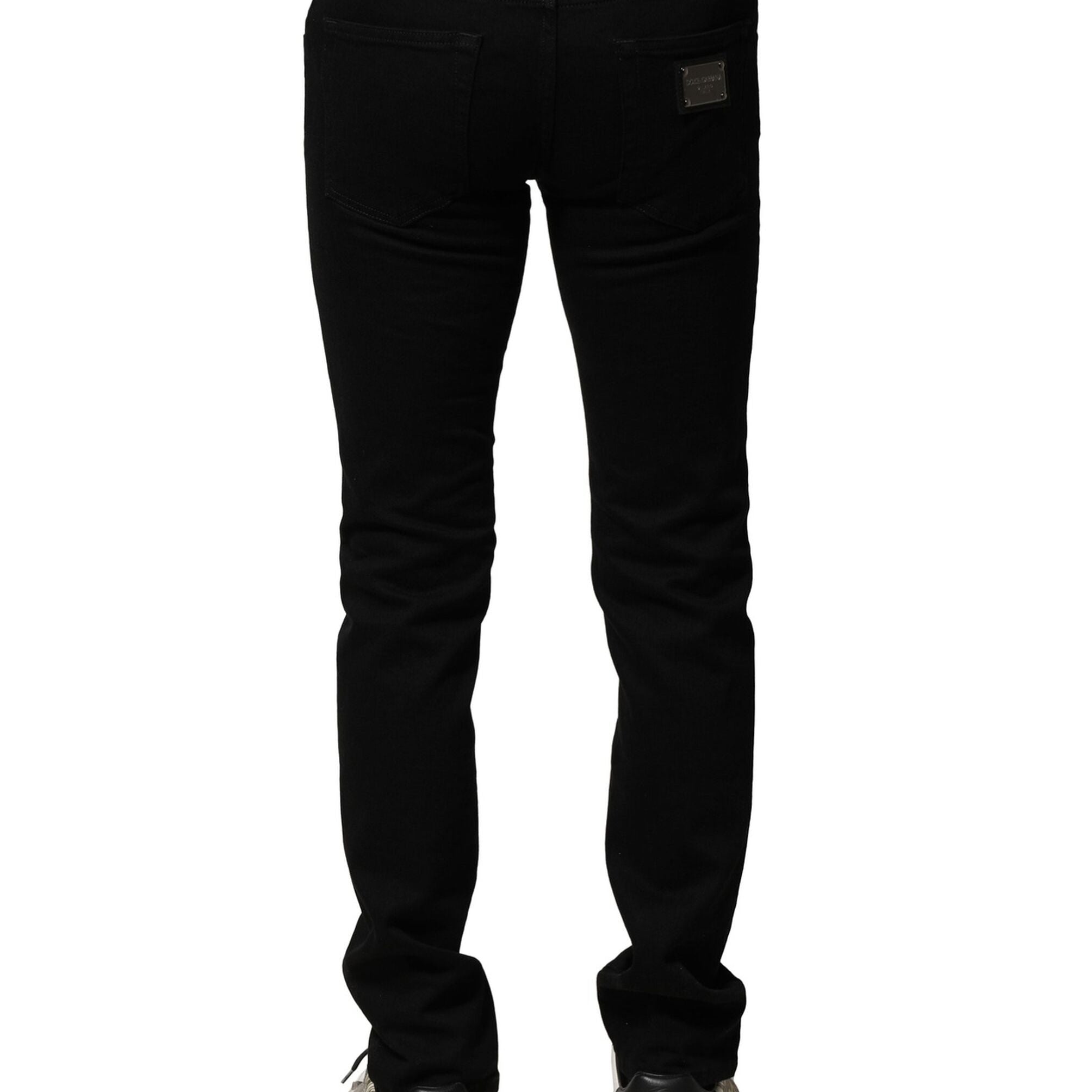 Dolce & Gabbana Black Cotton Stretch Skinny Men Denim Jeans