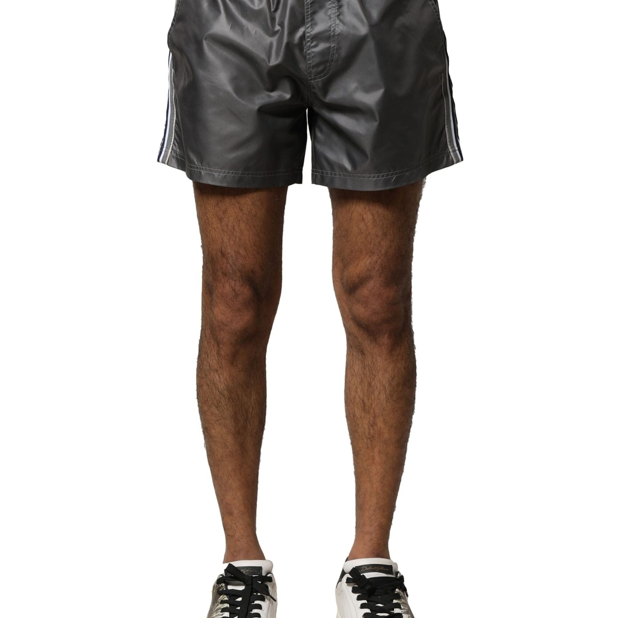 Dolce & Gabbana Gray Polyester Mid Waist Casual Bermuda Shorts