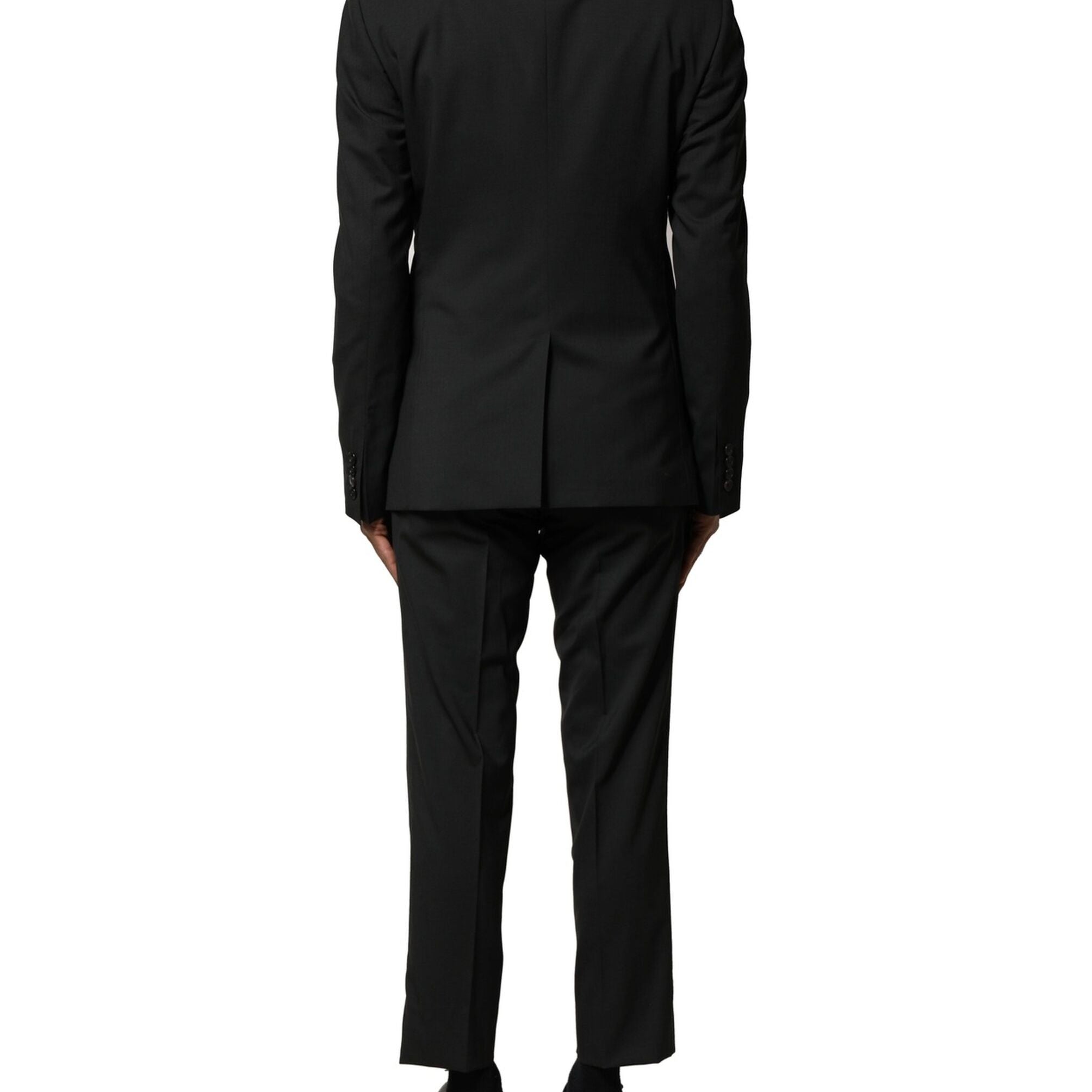 Dolce & Gabbana Black Wool 2 Piece Single Breasted Suit
