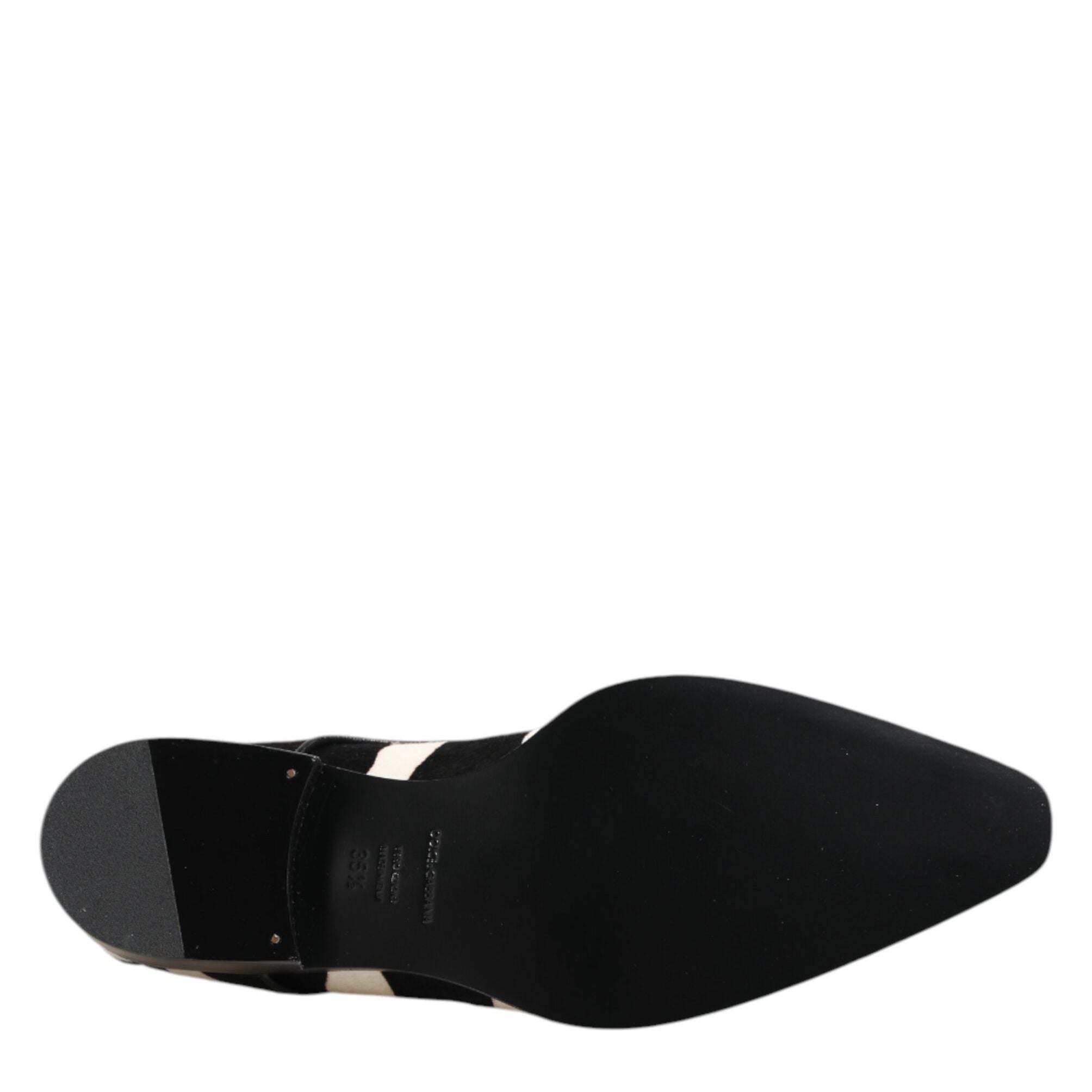 Dolce & Gabbana Black White Zebra Pony Fur Dress Shoes