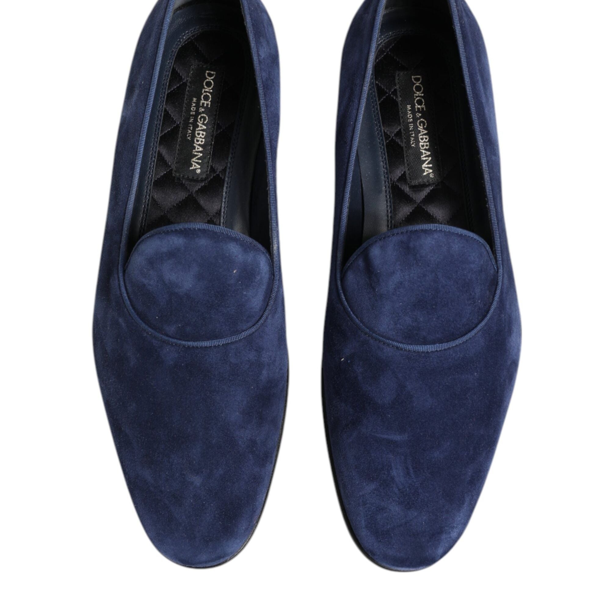 Dolce & Gabbana Blue Velvet DG Logo Loafers Formal Shoes