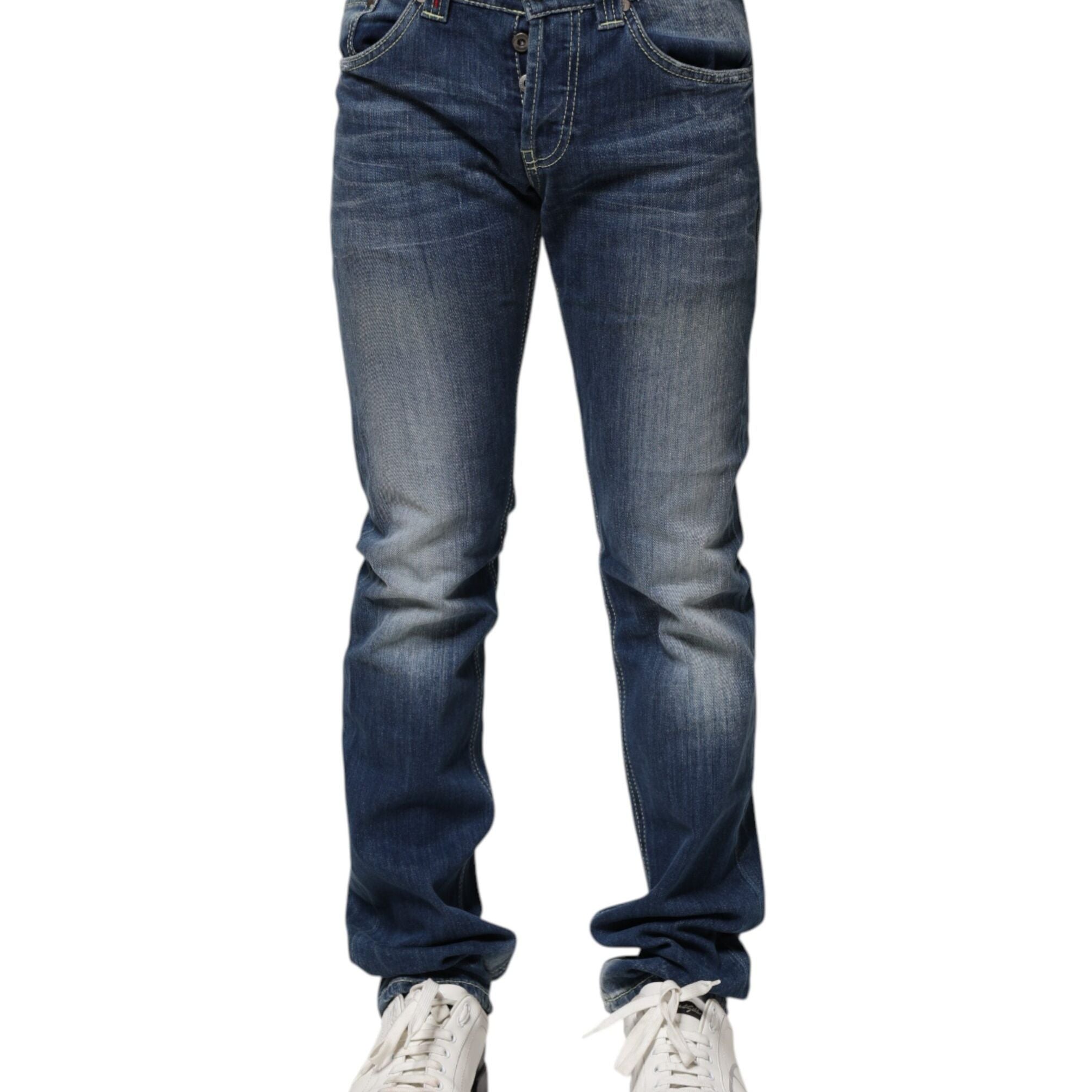 Dondup Blue Washed Skinny Fit Casual Men Denim Jeans