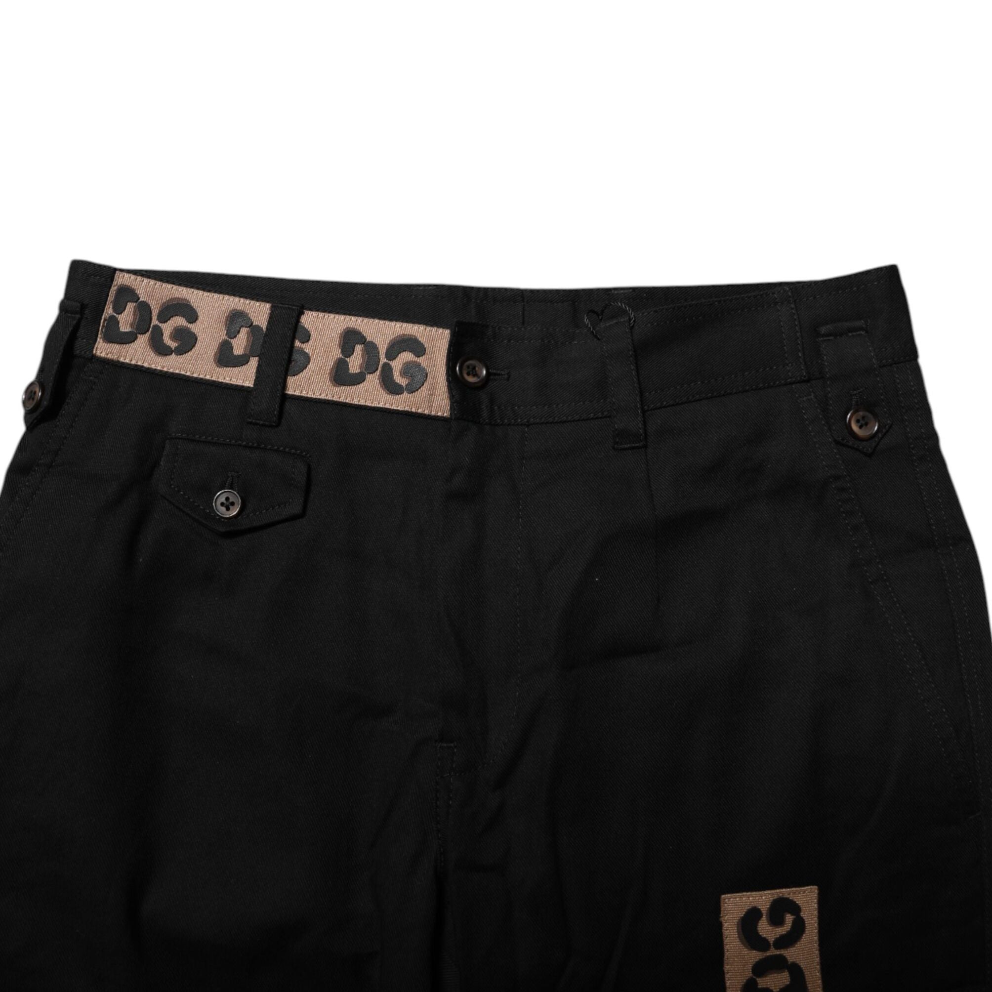 Dolce & Gabbana Black Cotton Cargo Casual Pants