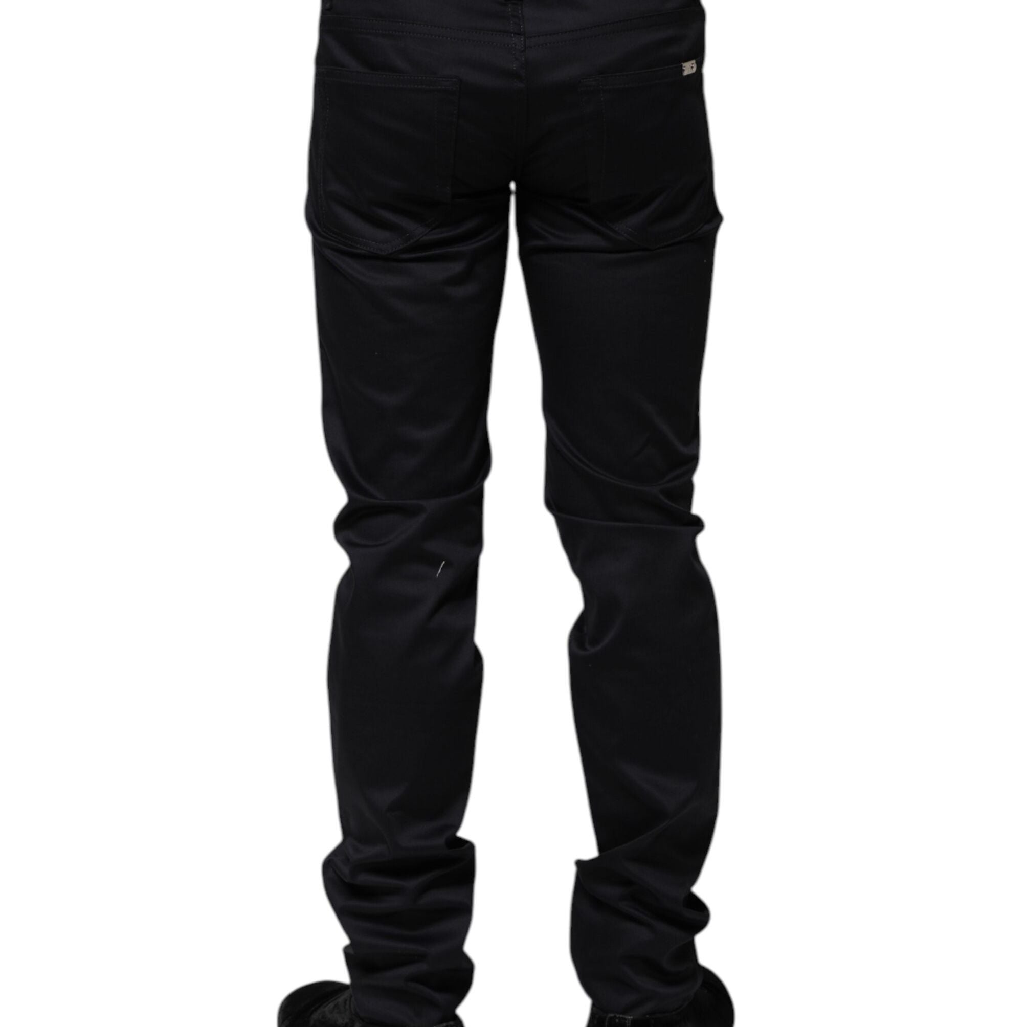 Dolce & Gabbana Black Cotton Skinny Mid Waist Pants