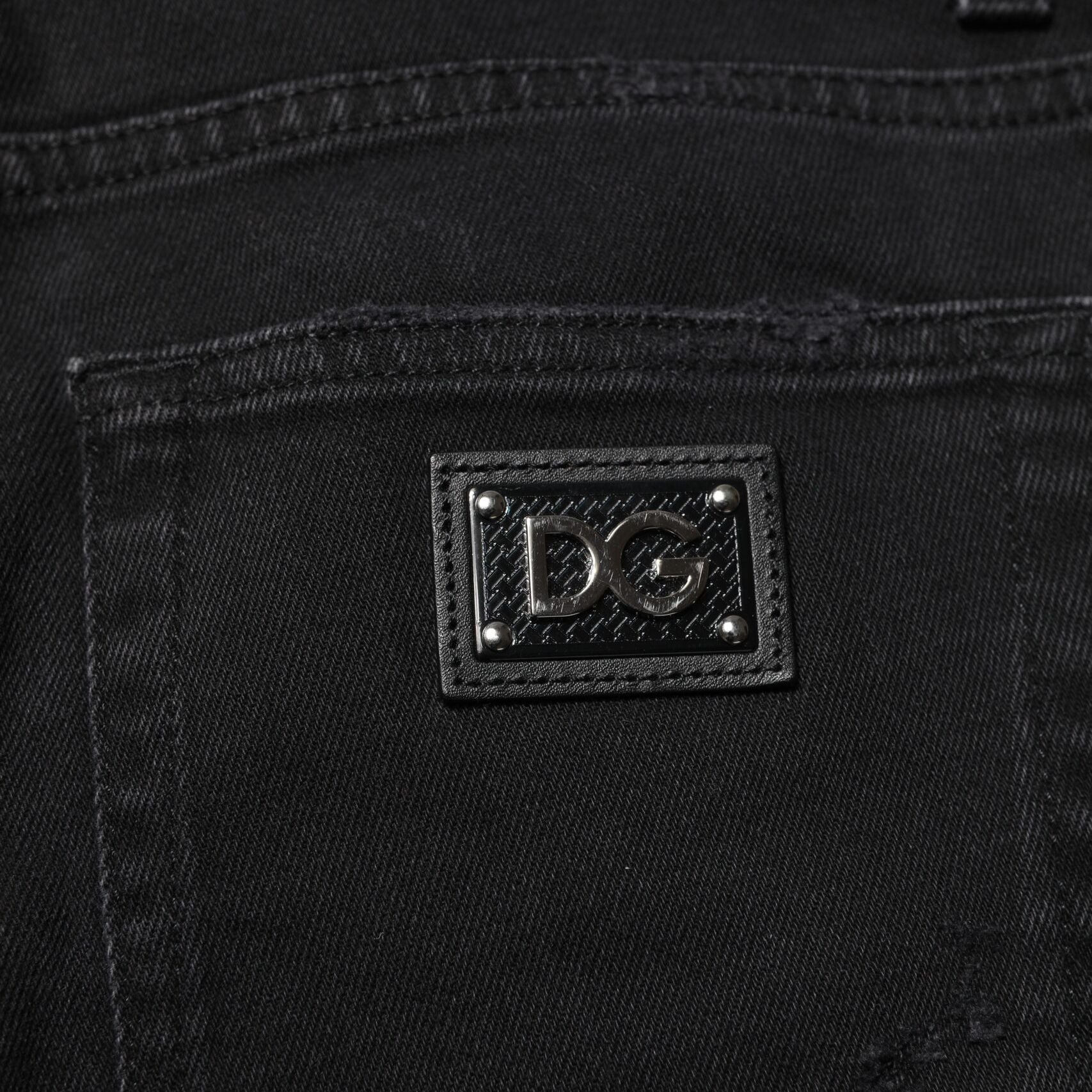 Dolce & Gabbana Black Cotton Skinny Men Denim Jeans