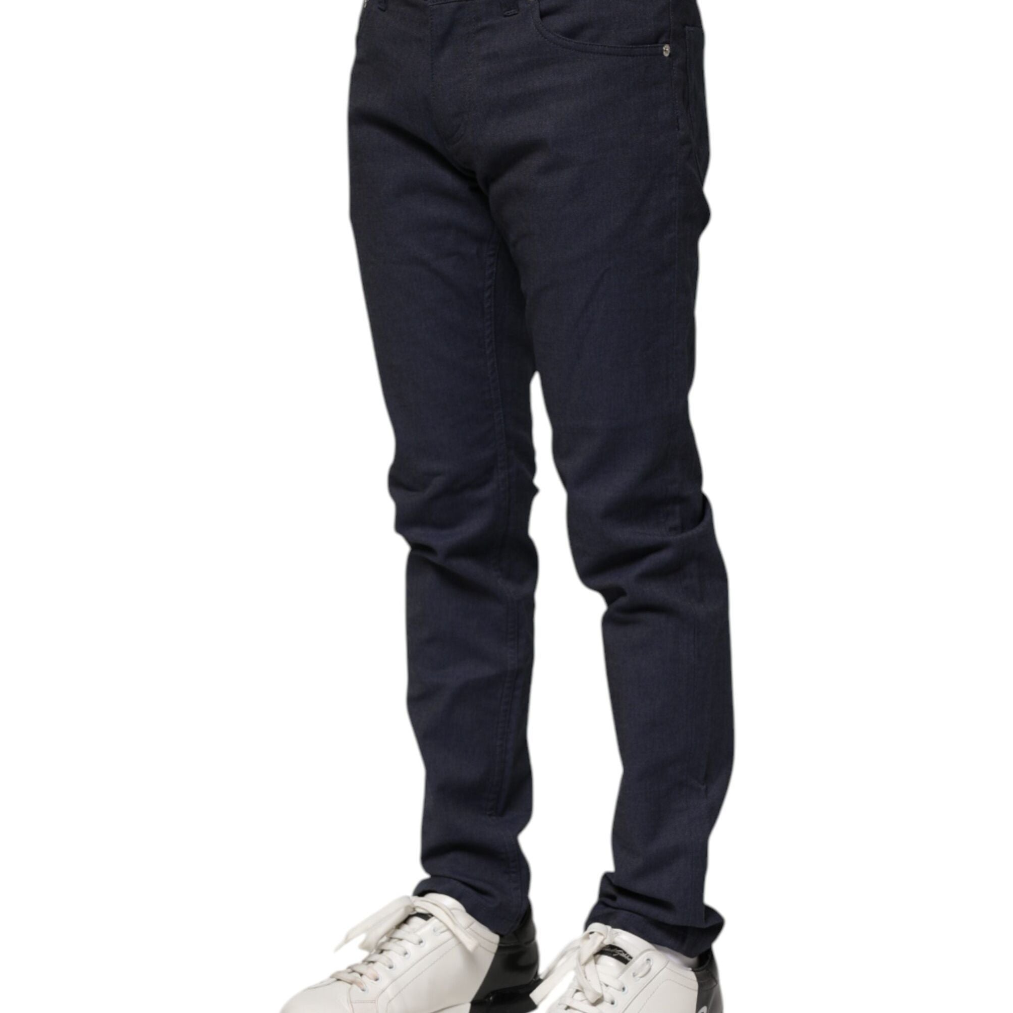 Dolce & Gabbana Dark Blue Cotton Skinny Denim Jeans